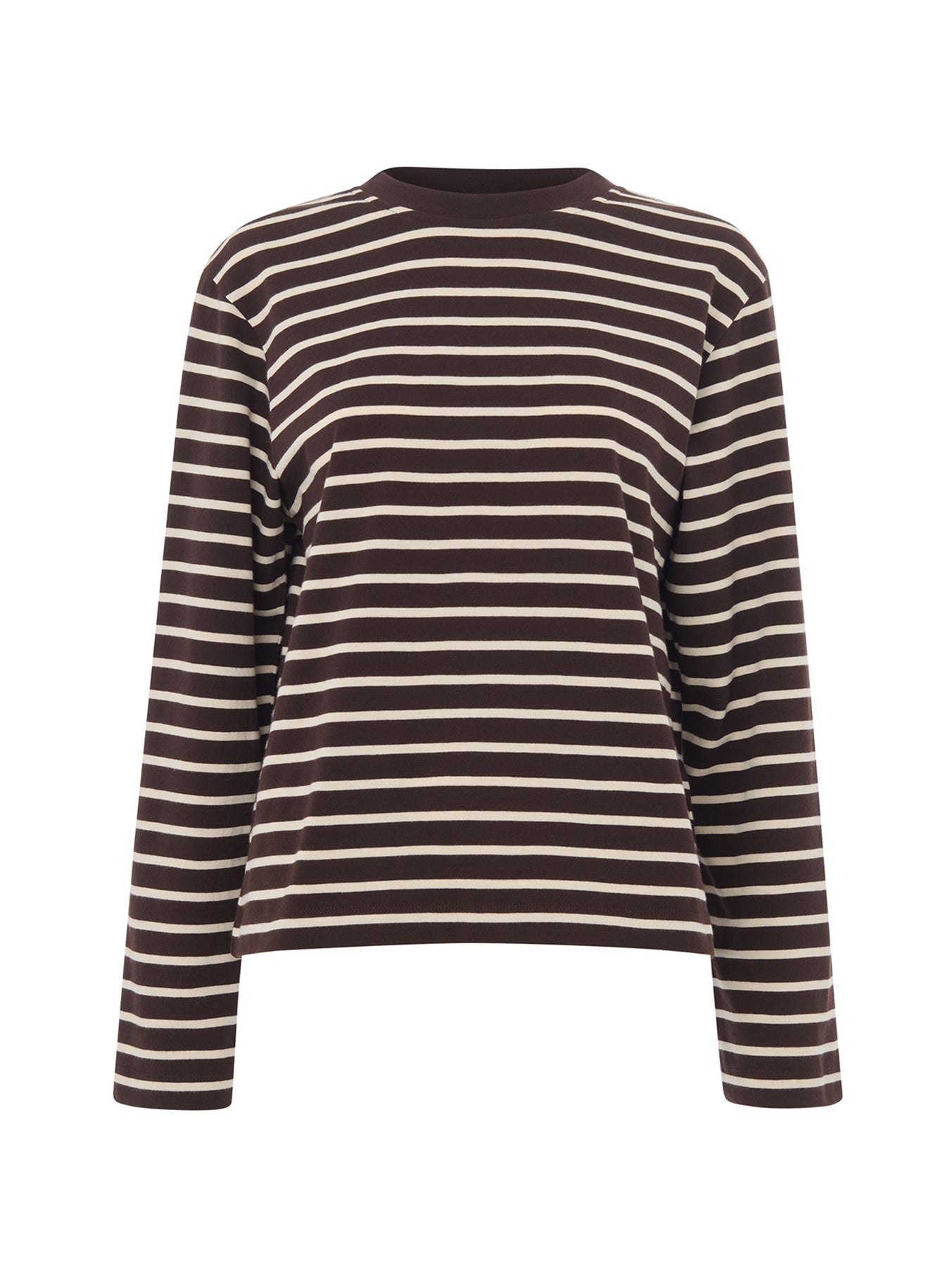 Stripe Cotton Jersey Top Brown