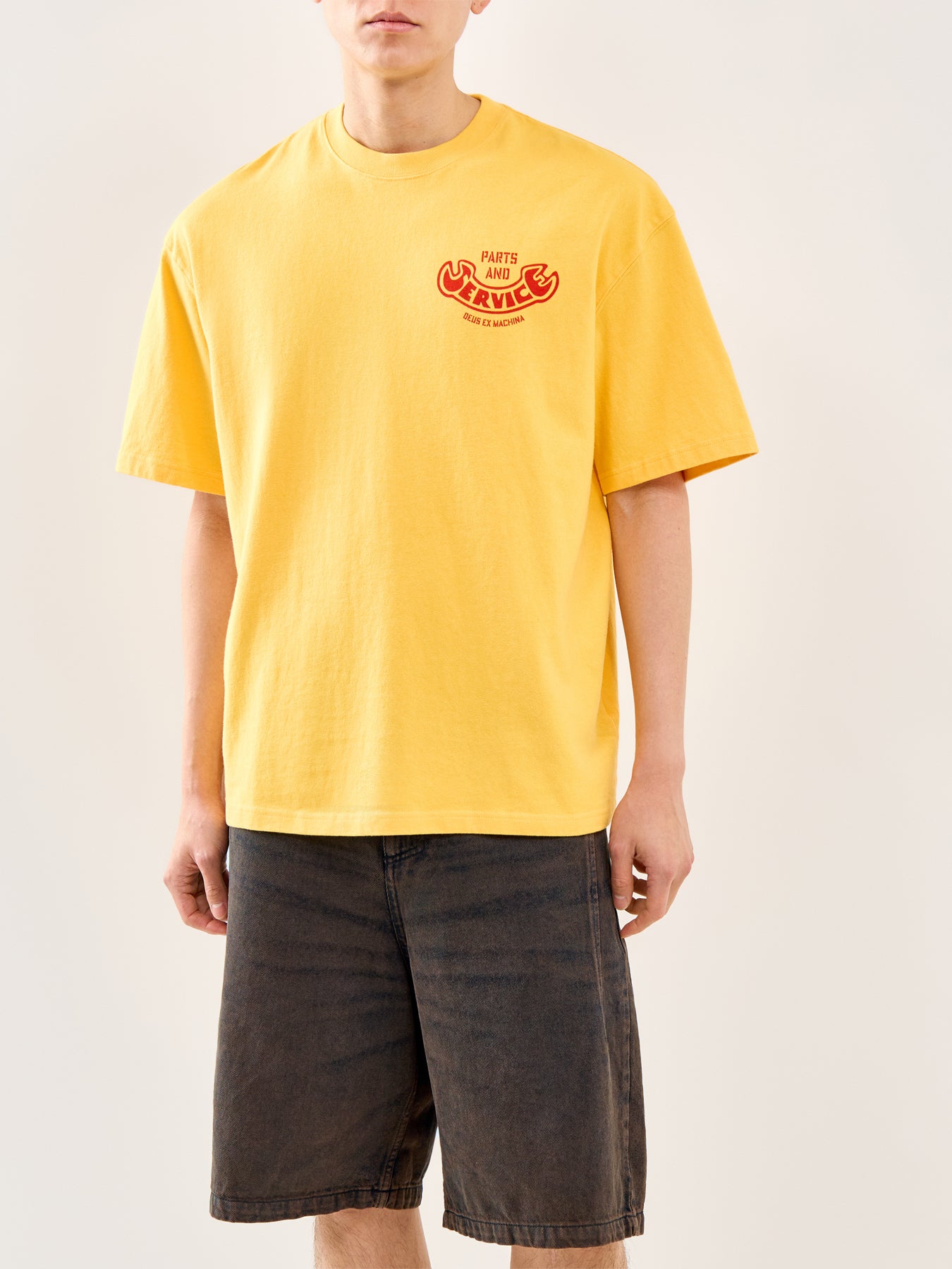 Graphic Recycled Cotton T-Shirt Yellow
