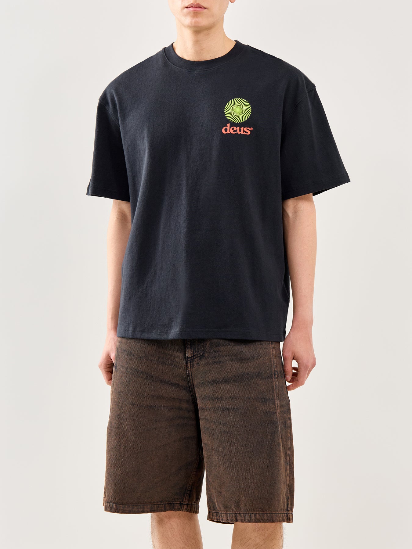 Graphic Recycled Cotton T-Shirt Black