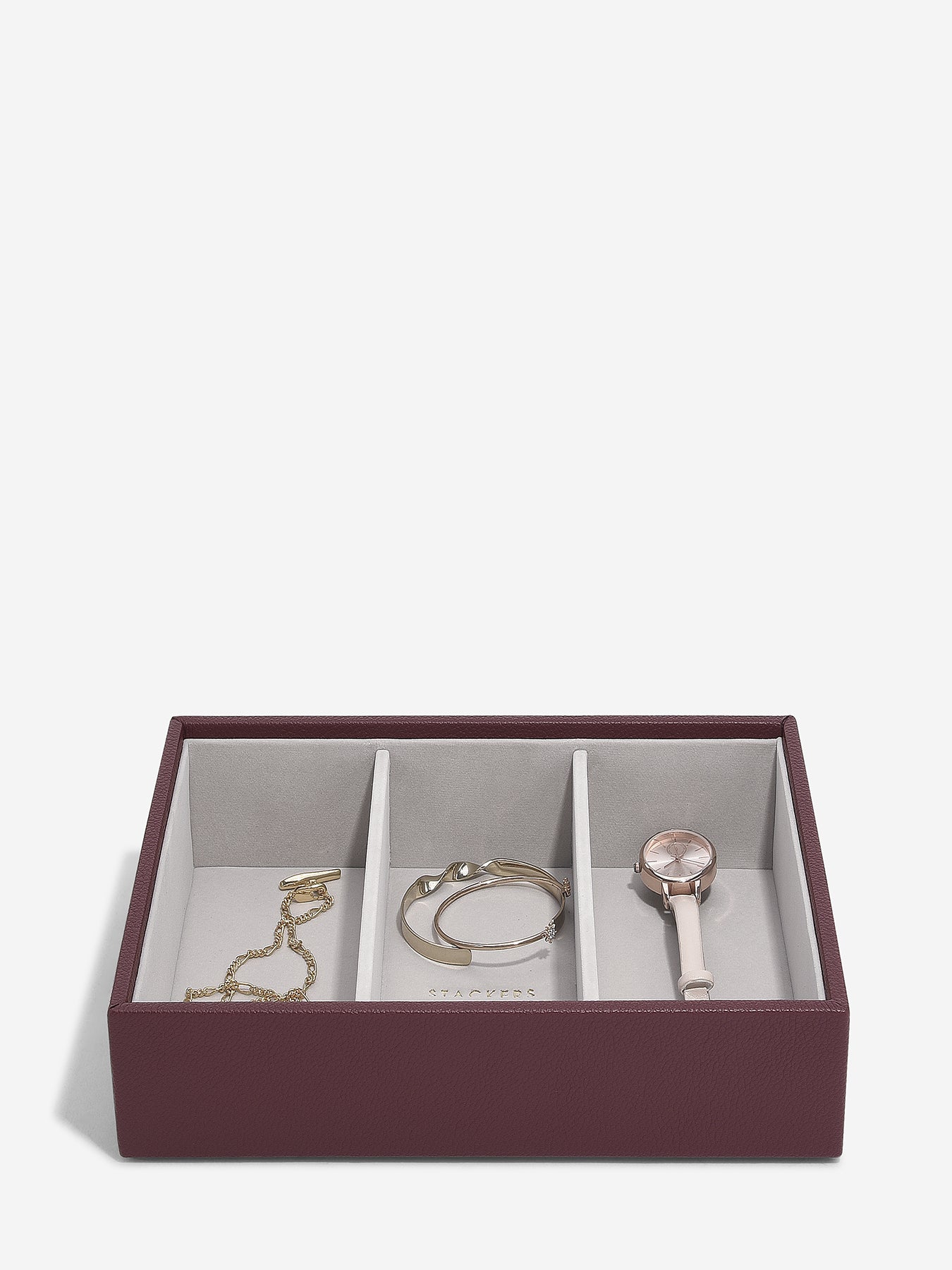 Classic Jewellery Box Set of 3 Burgundy