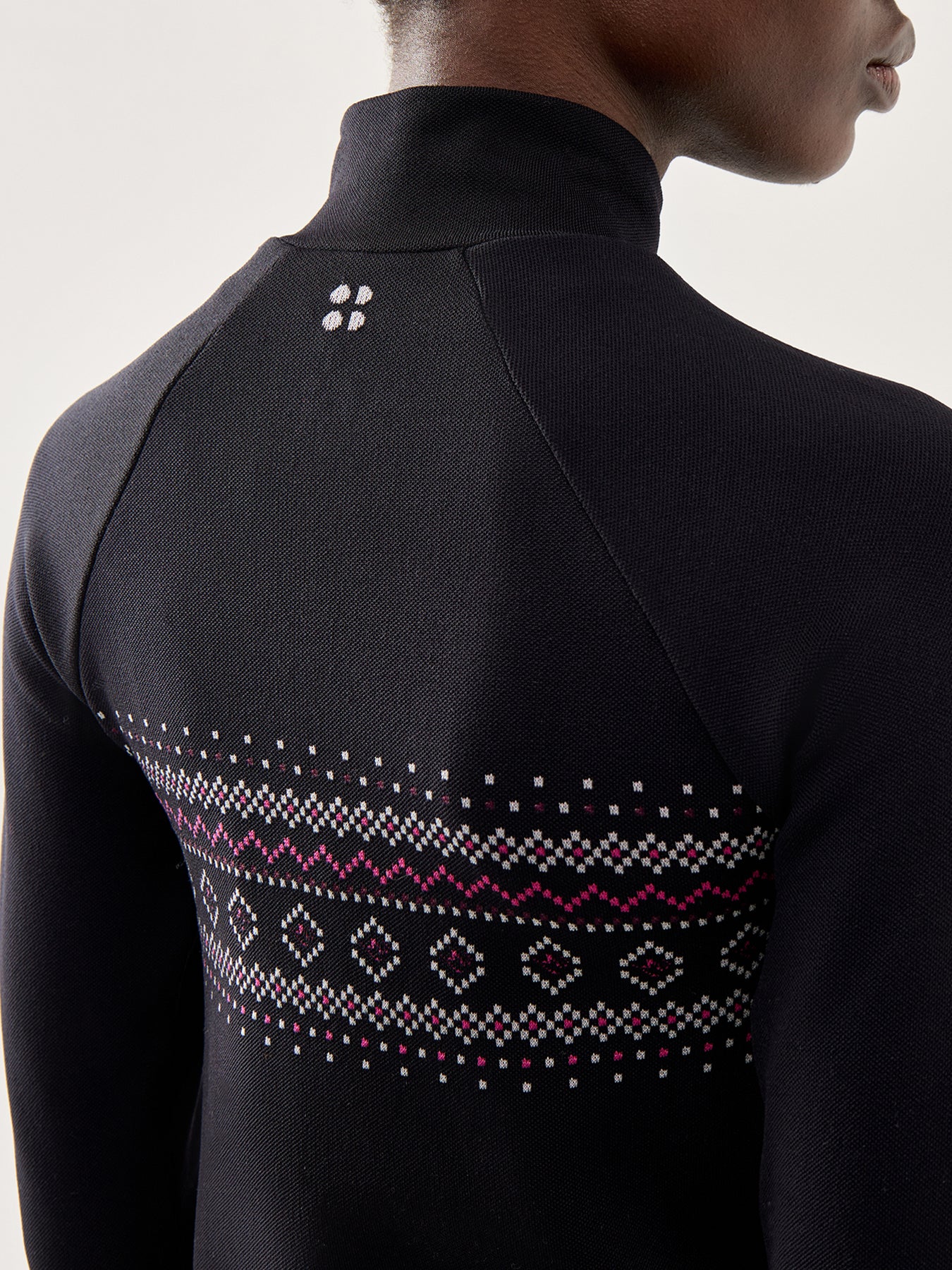 Fairisle Novelty Half Zip Base Layer Black