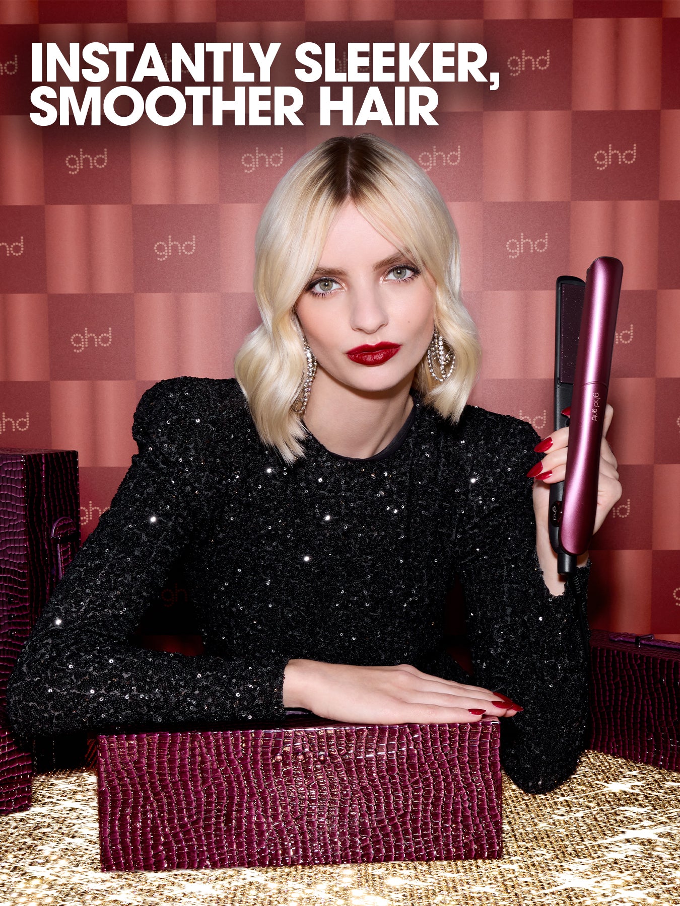 Gold® Hair Straightener in Cherry Chic