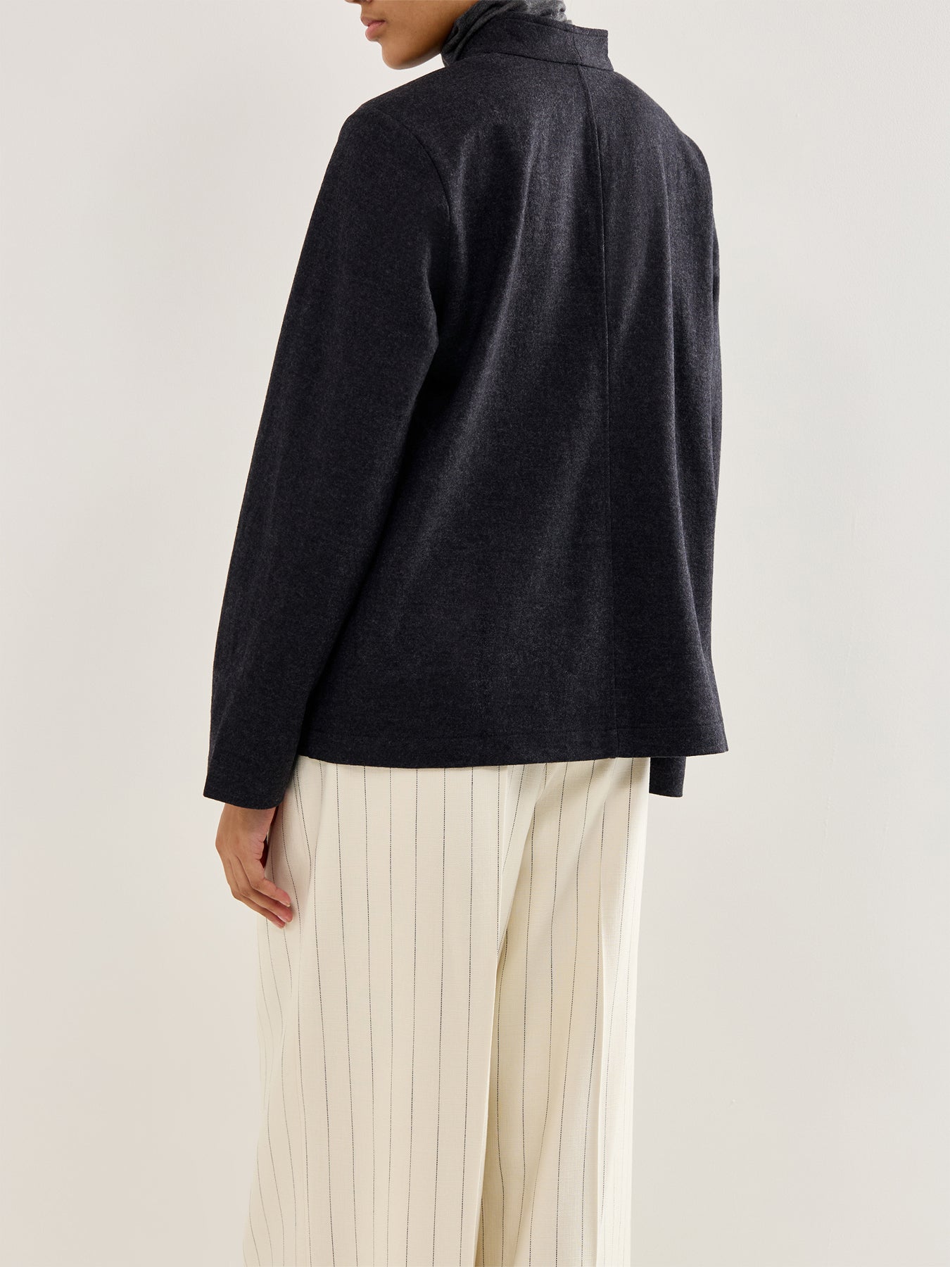 High Collar Jacket Charcoal