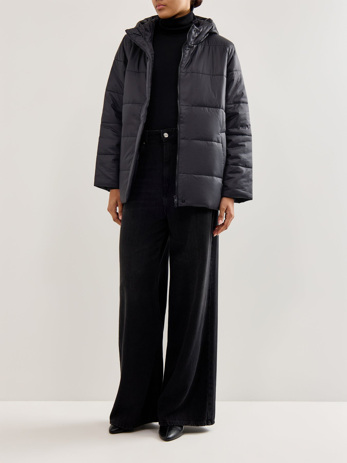 Hooded Puffer Coat Black