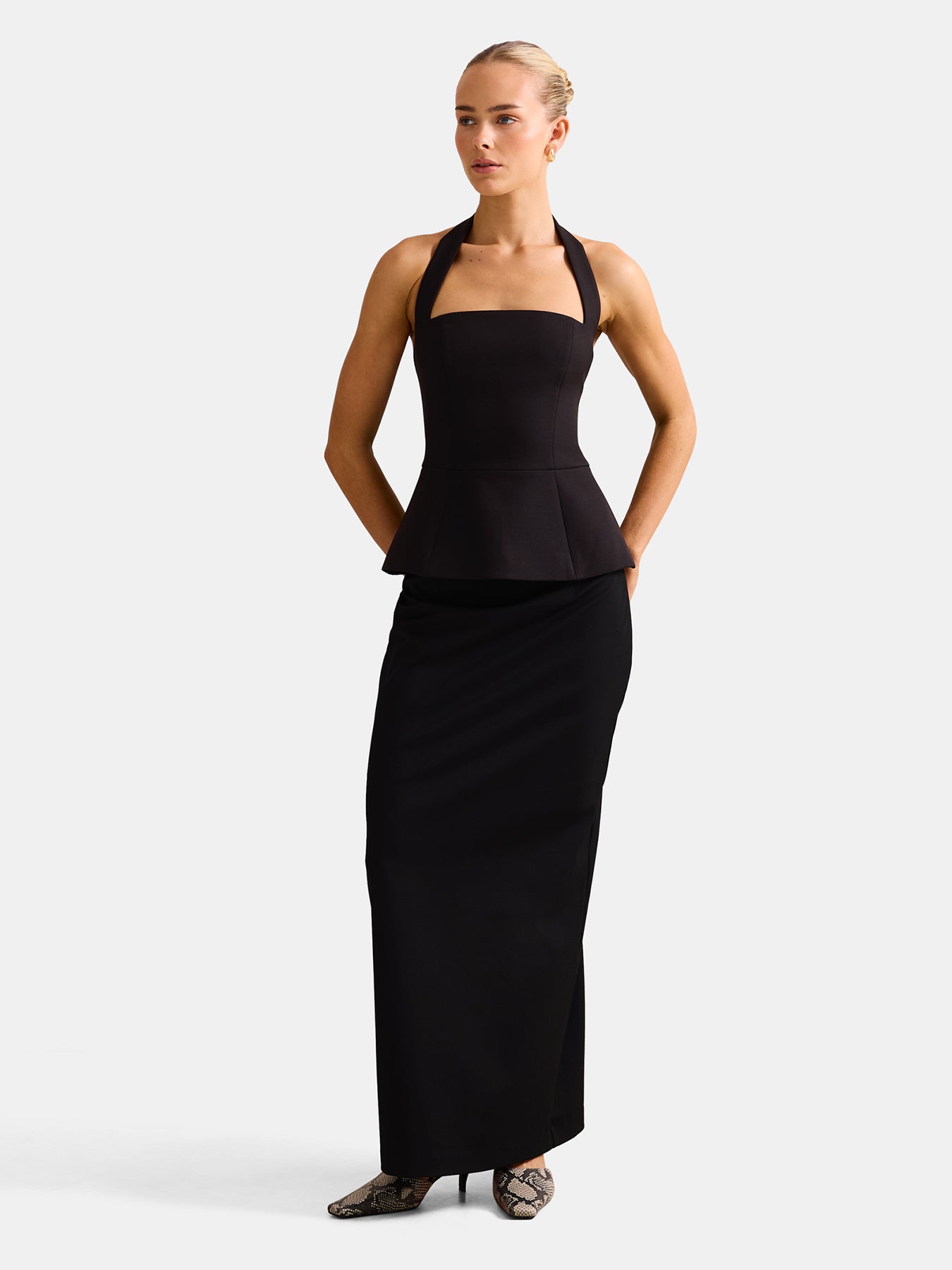 Kendall Halter Neck Top Black