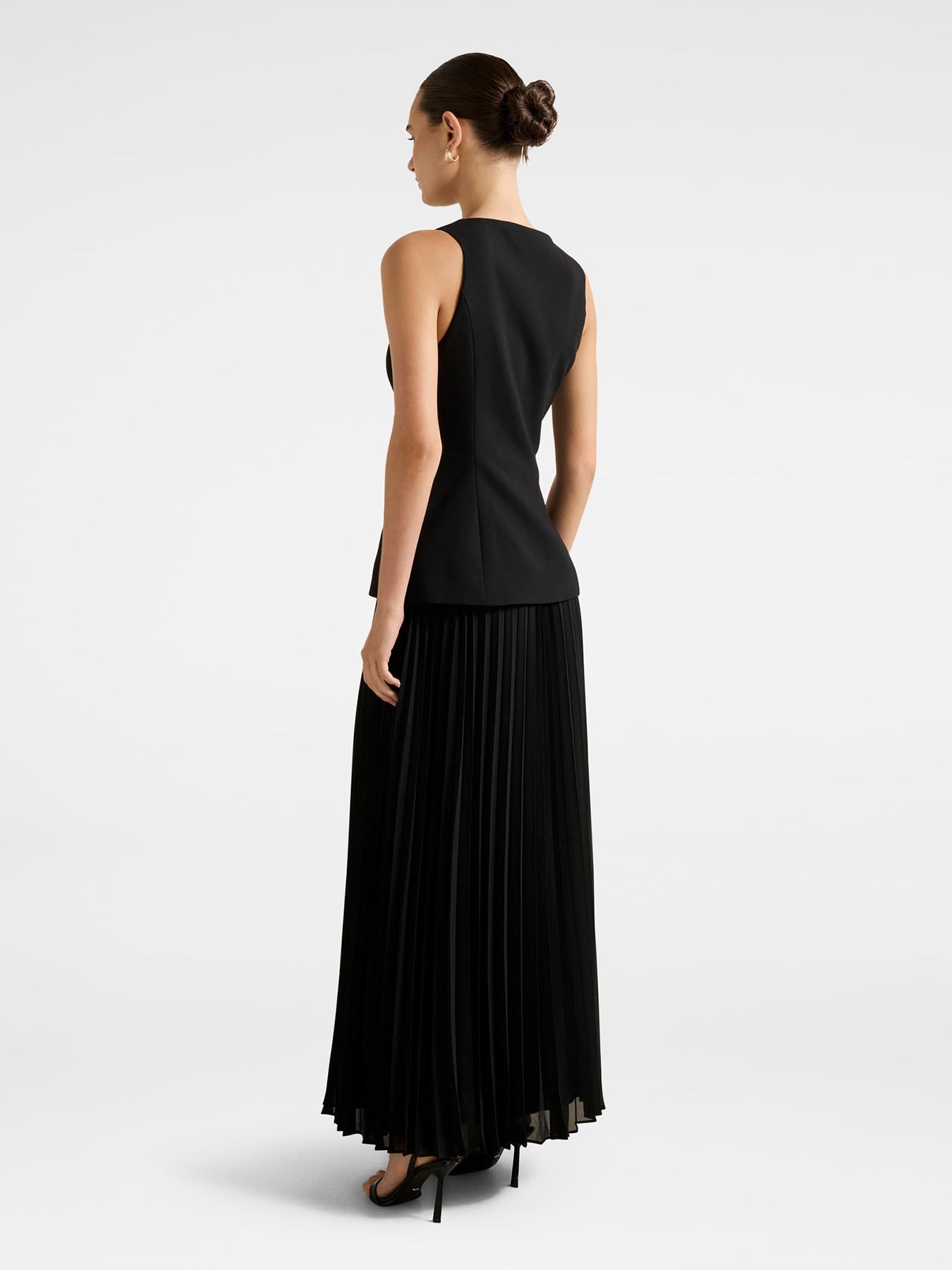 Larissa Pleated Maxi Dress Black