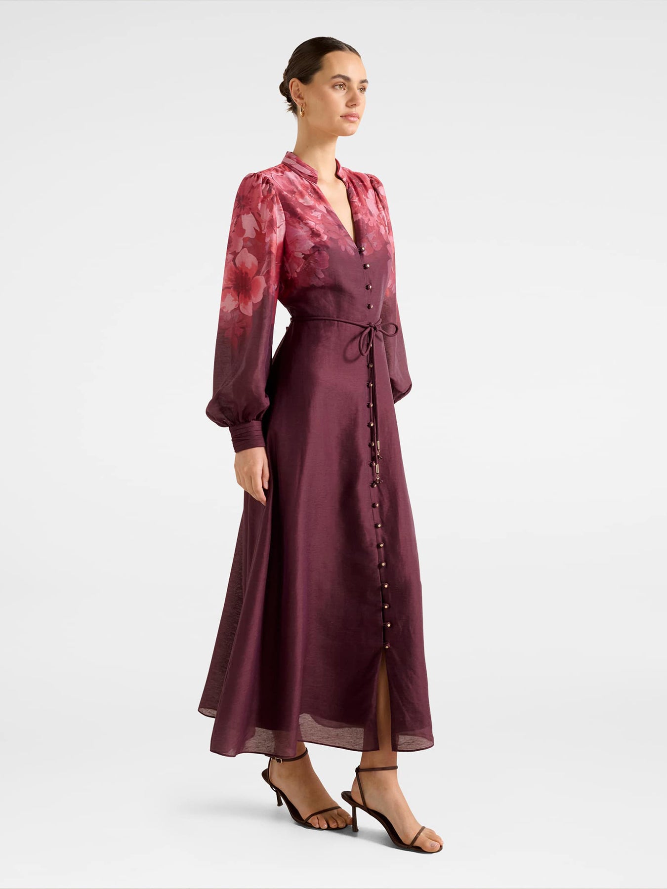 Camilla Long Sleeve Printed Midi Dress Multi