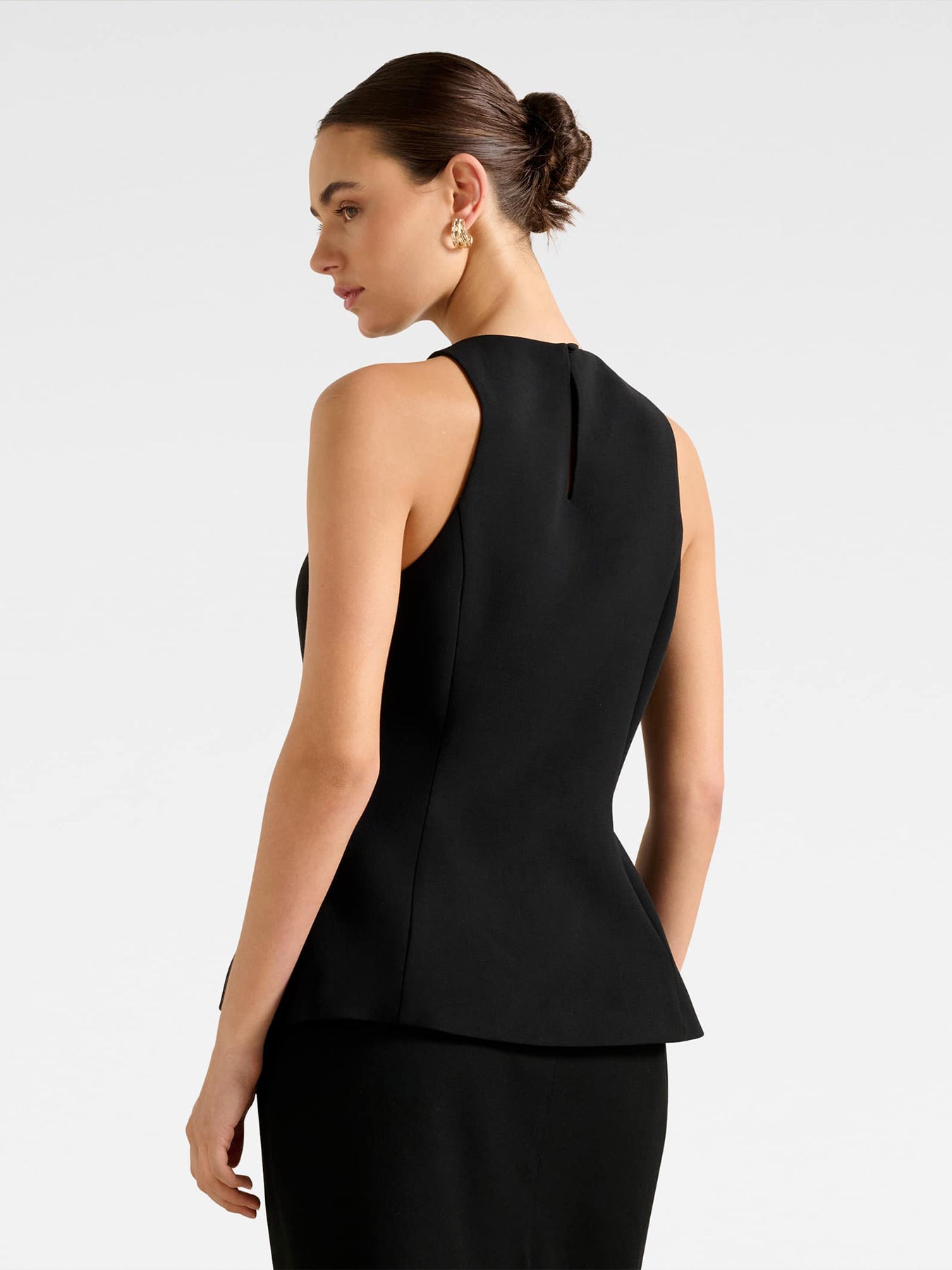 Dahlia Fit and Flare Top Black