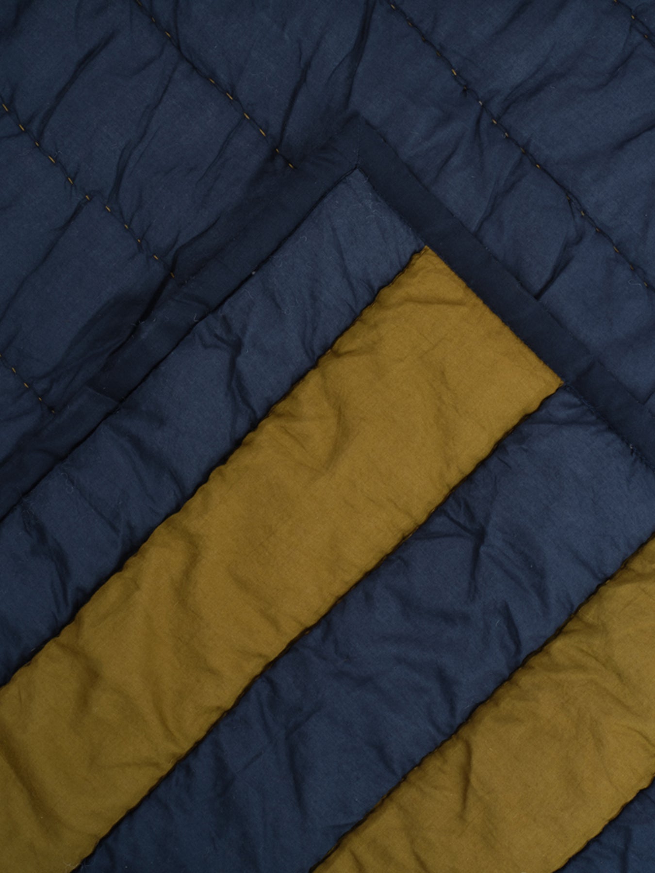 Stripe Quilt Navy Olive Large