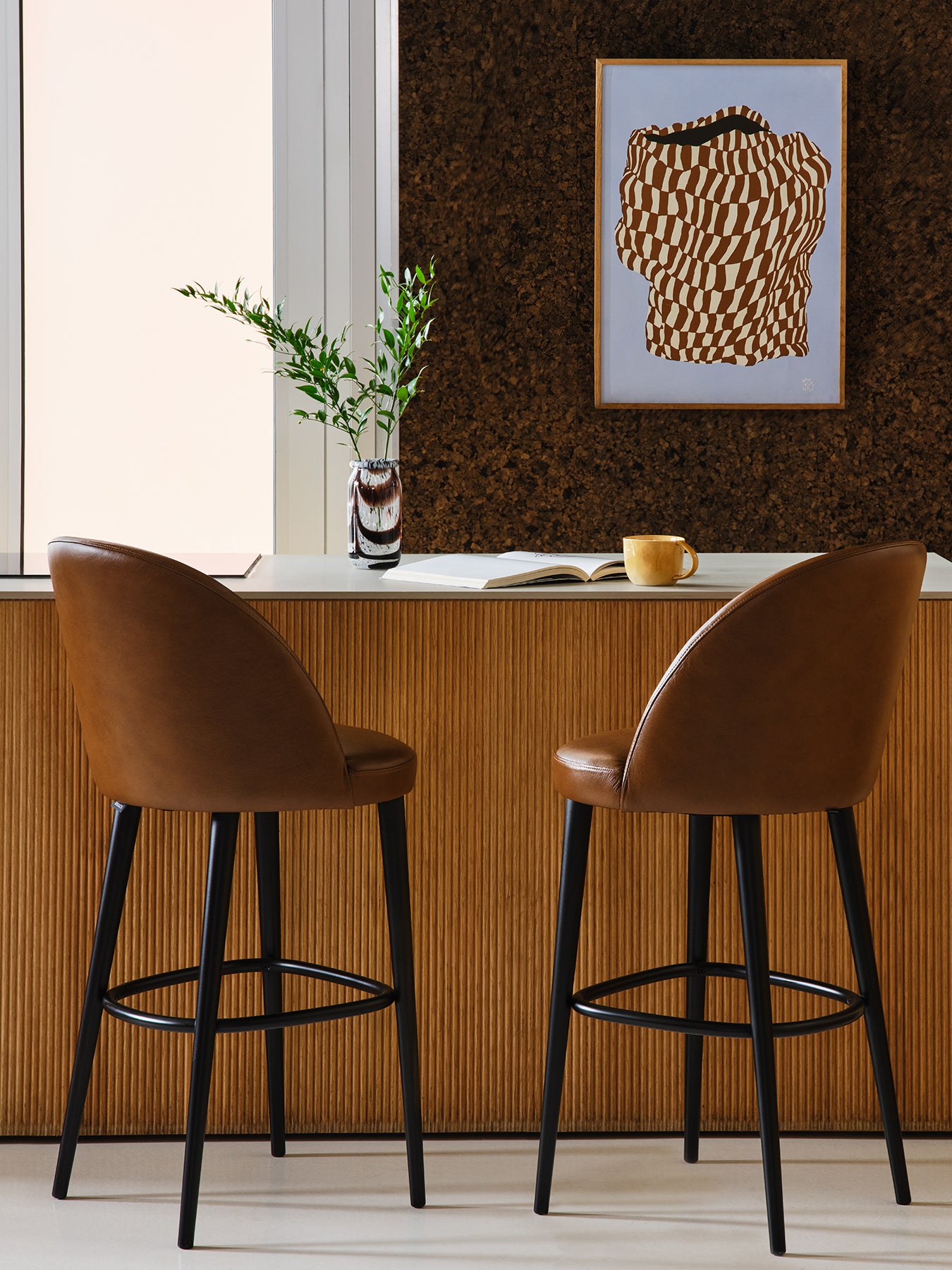 Tan Austin leather bar stool