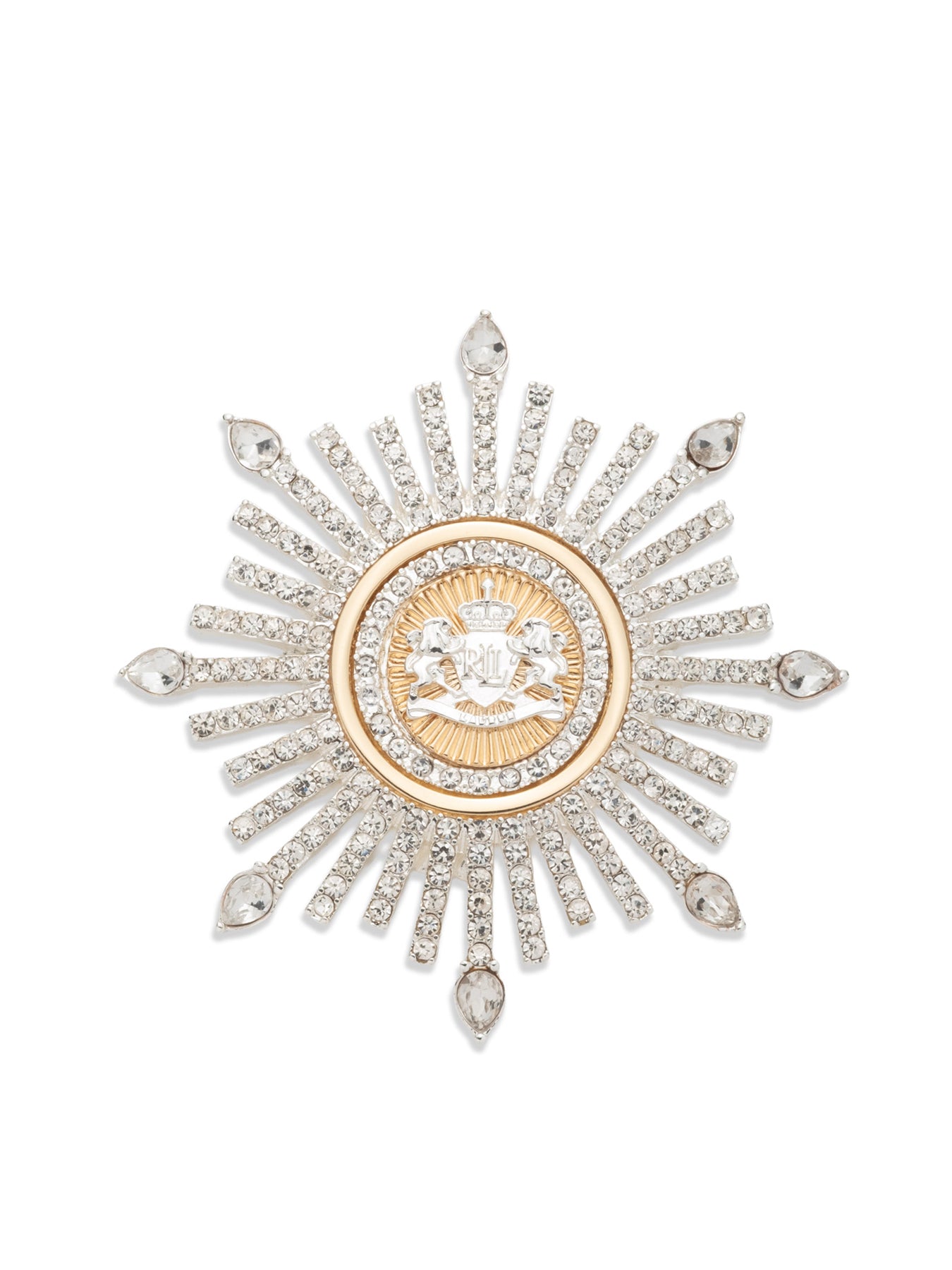 Two-Tone Crest Burst Brooch Pin