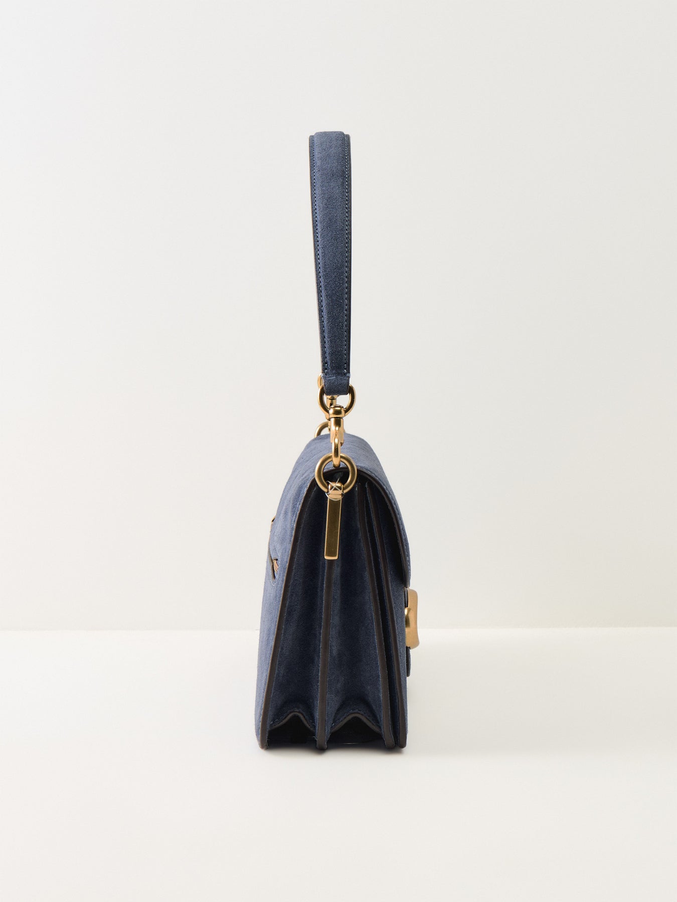 Suede Chain Tabby Shoulder Bag Blue