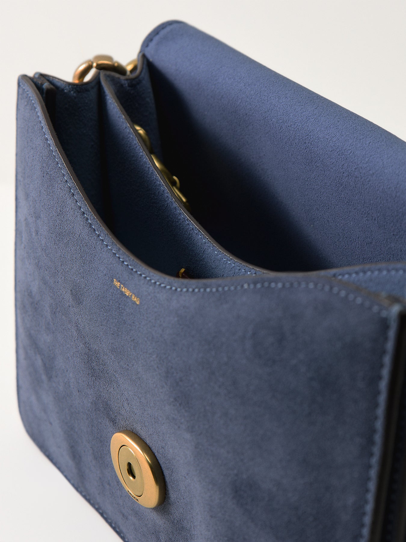 Suede Chain Tabby Shoulder Bag Blue