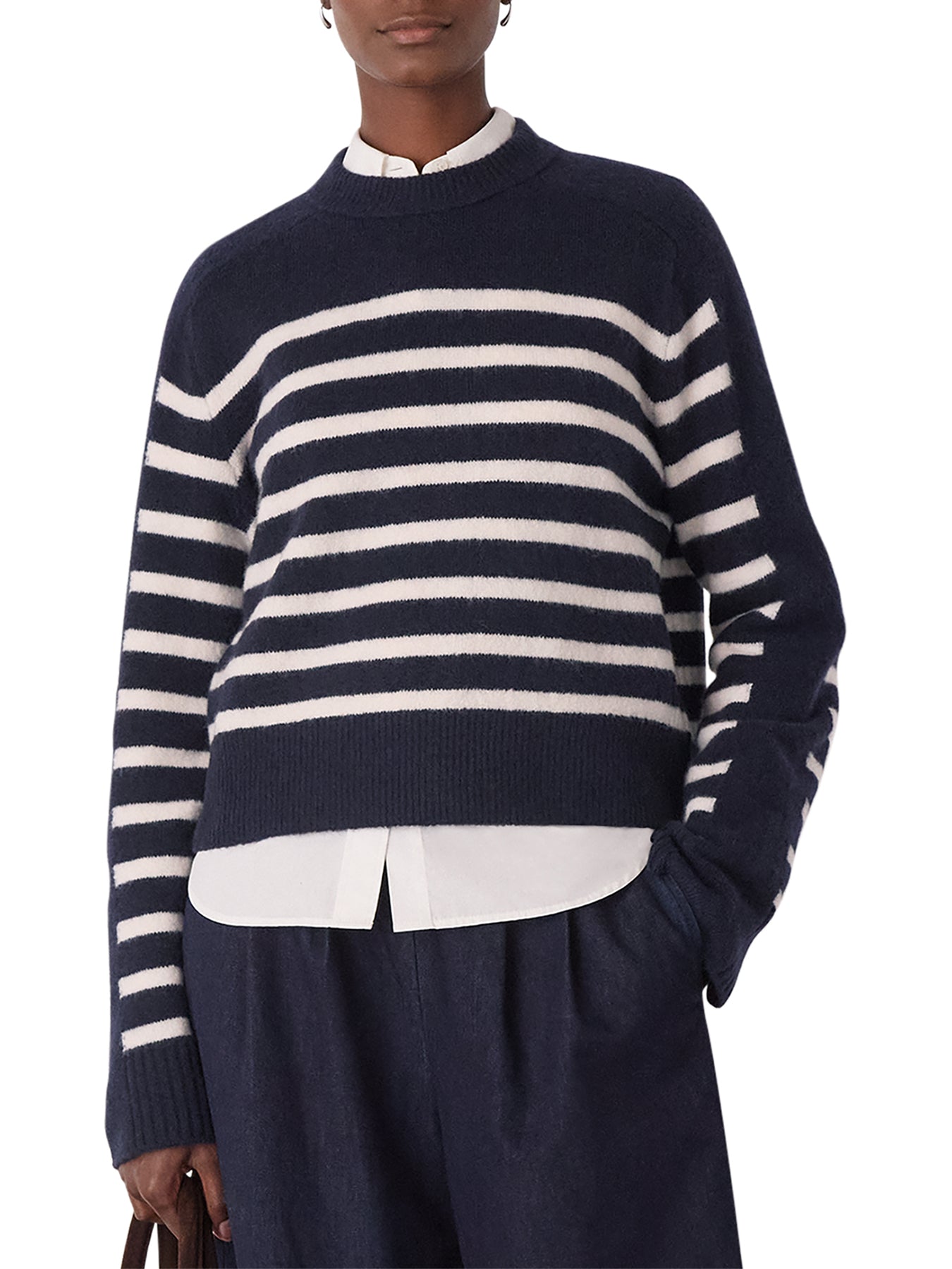 Contrast Stripe Knit Blue