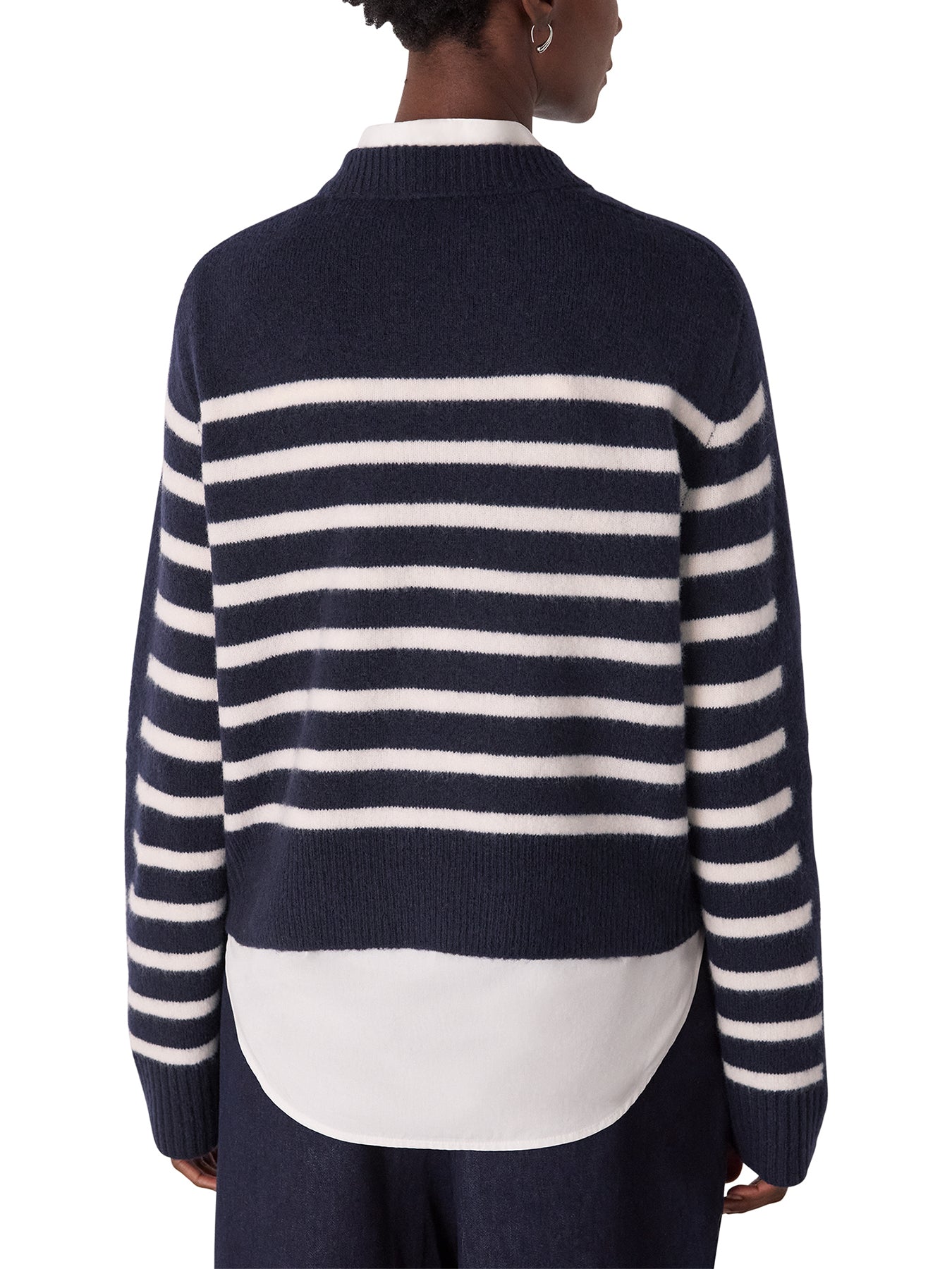 Contrast Stripe Knit Blue