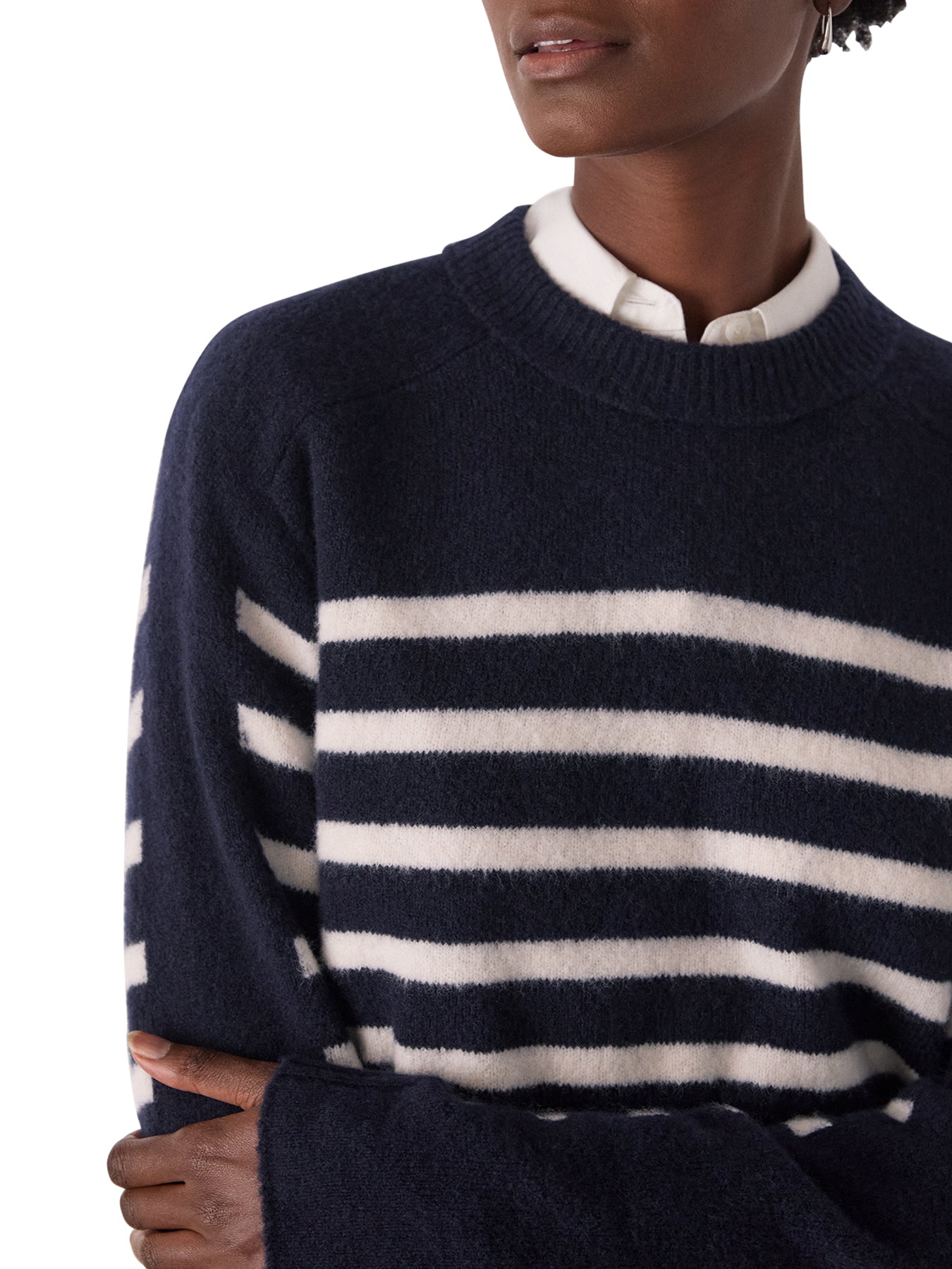 Contrast Stripe Knit Blue