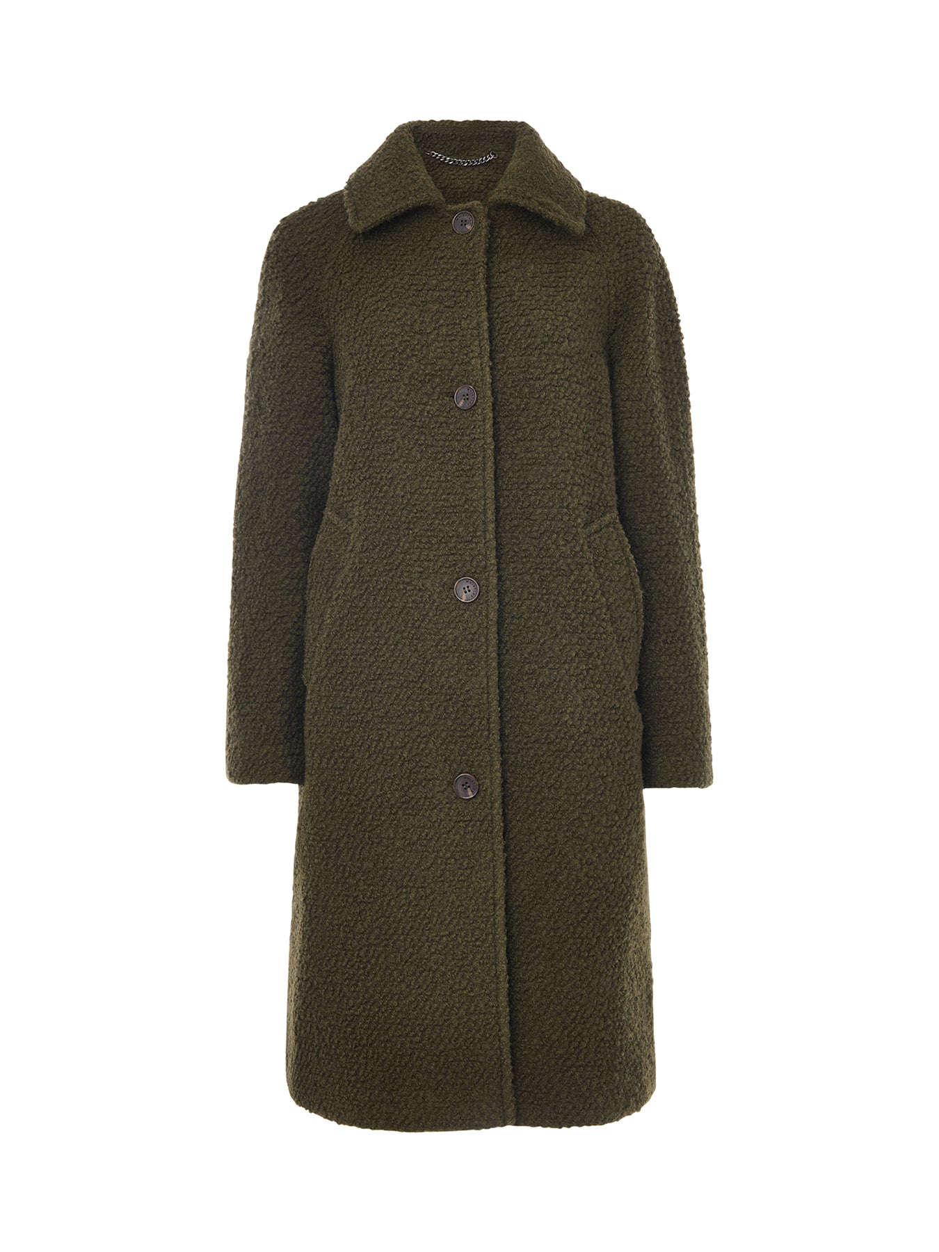Romy Bouclé Coat Green