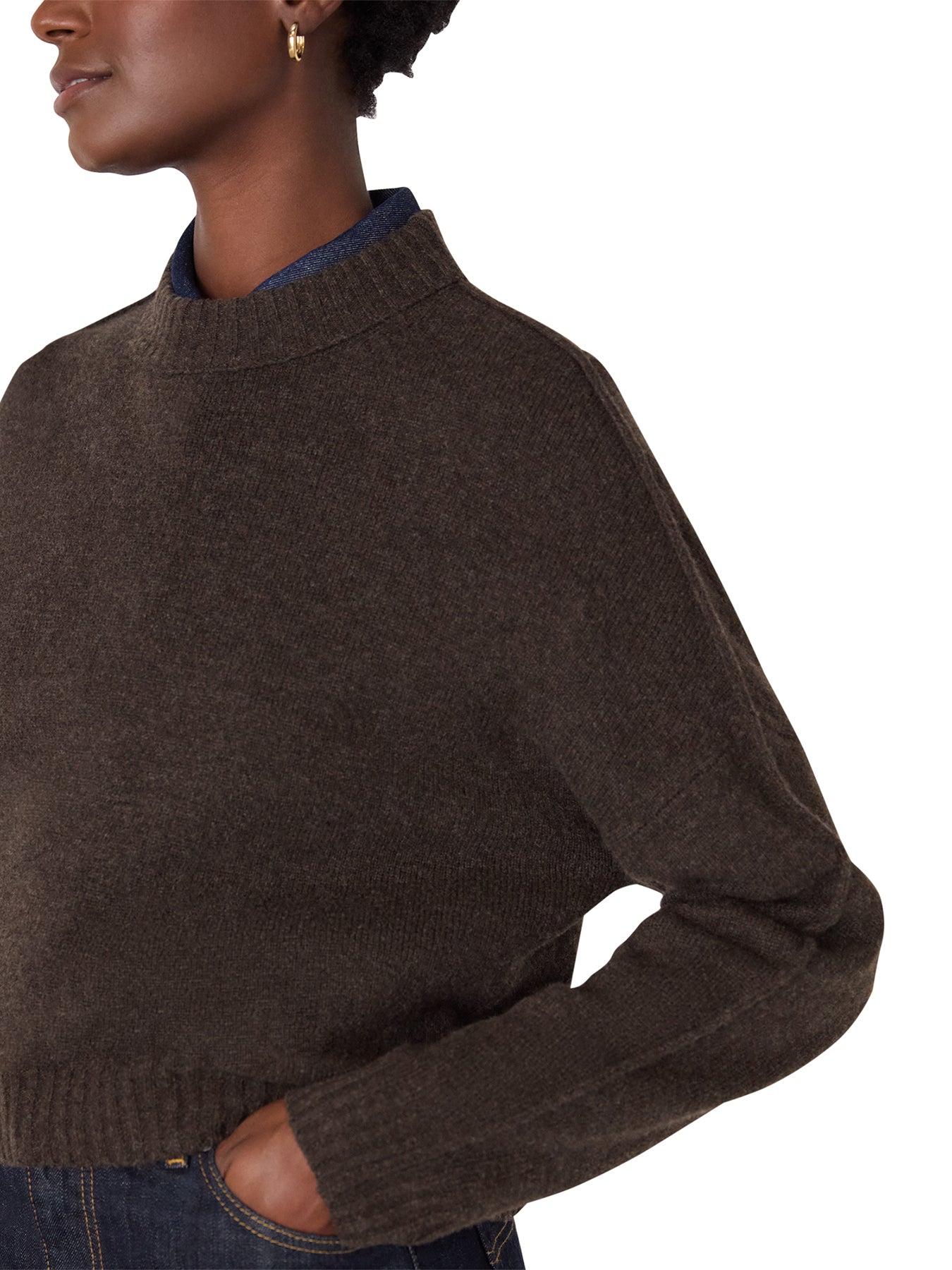 Wool Curved Hem Knit