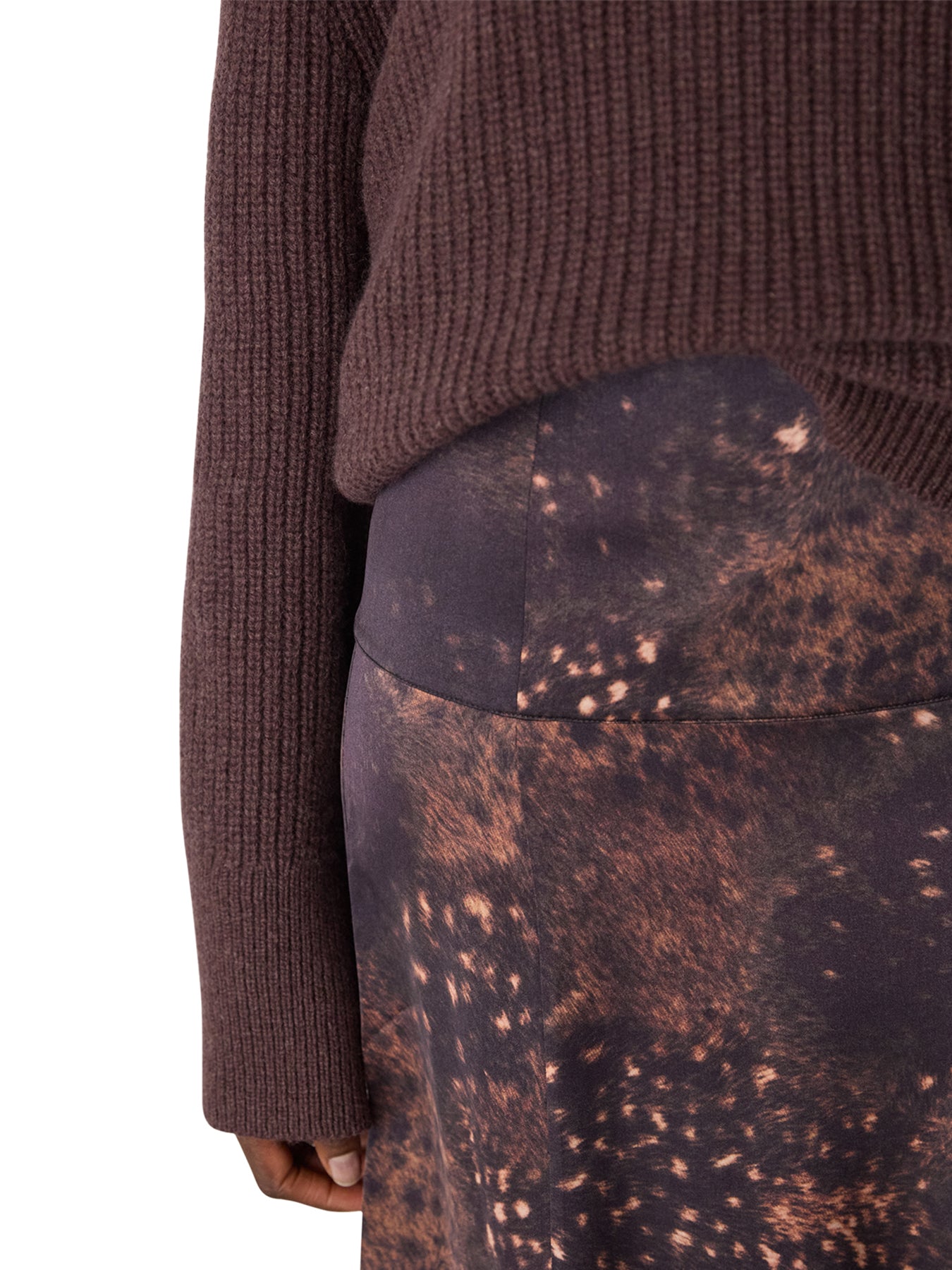 Spotted Animal Midi Skirt Brown