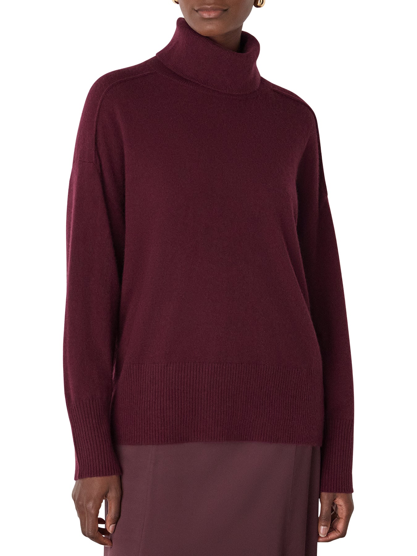 Seam Roll Neck Knit Red
