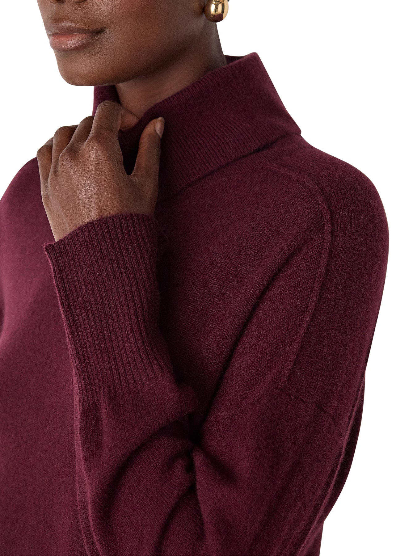 Seam Roll Neck Knit Red