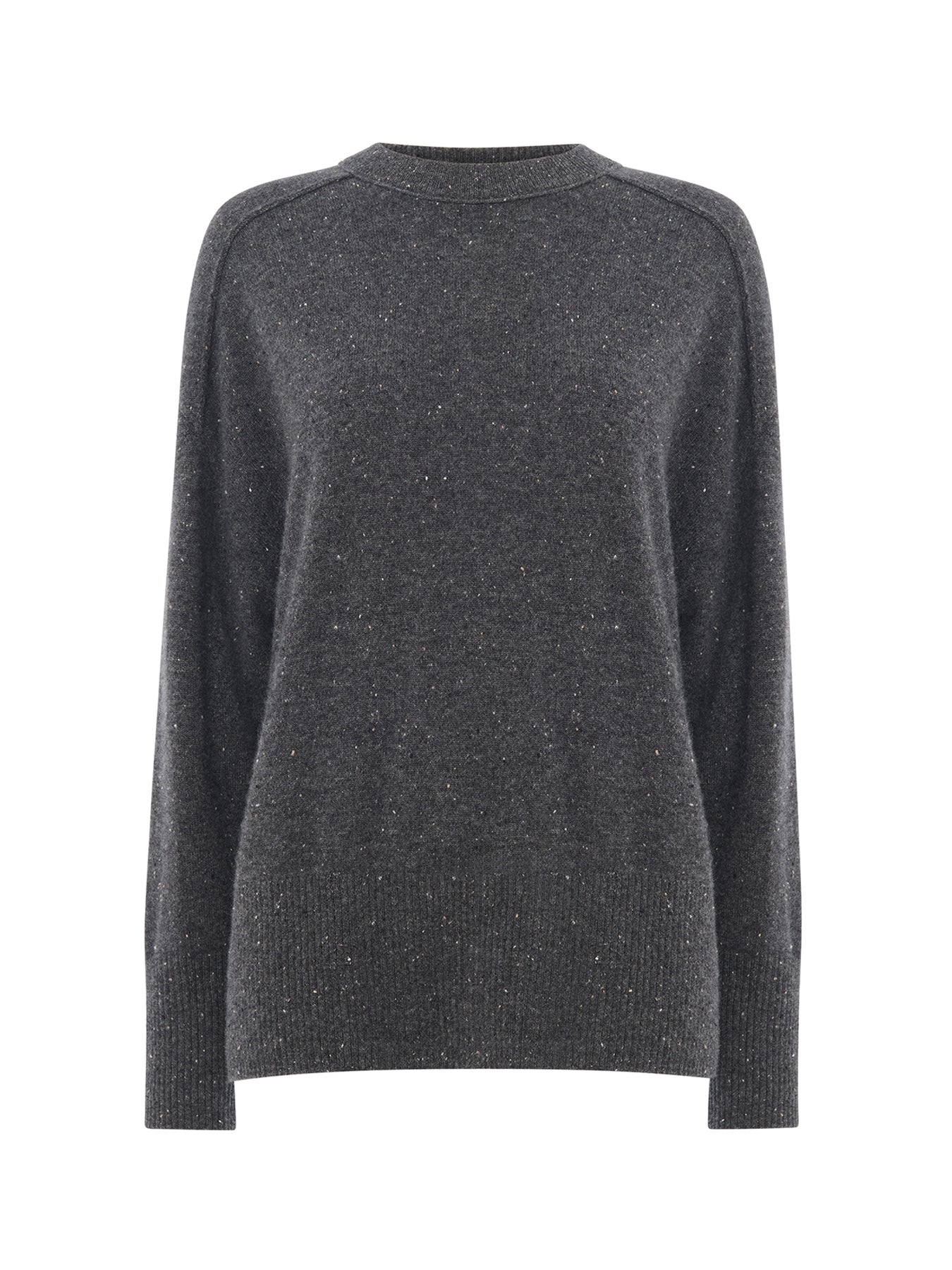 Fleck Seam Neck Knit Grey