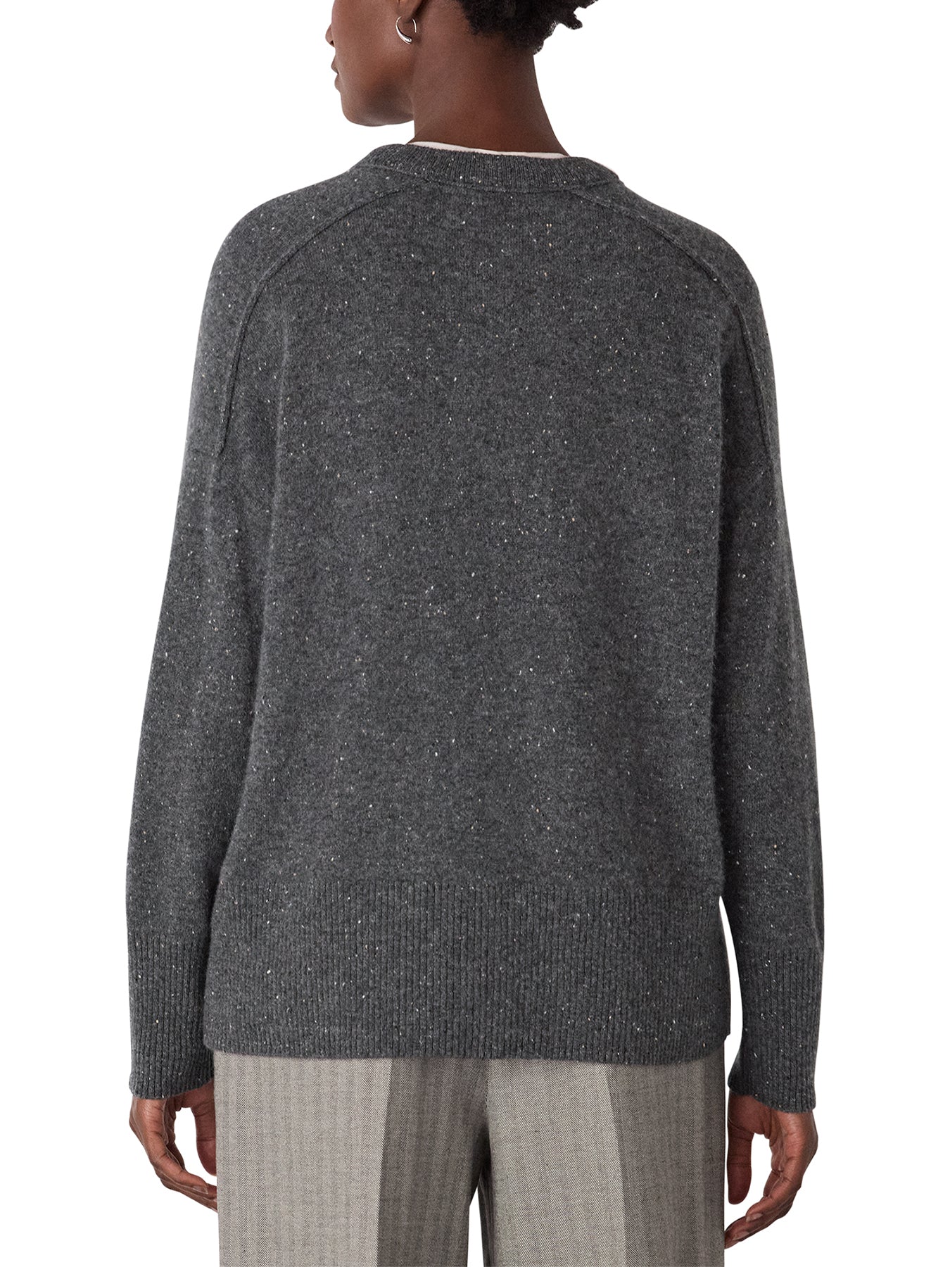 Fleck Seam Neck Knit Grey