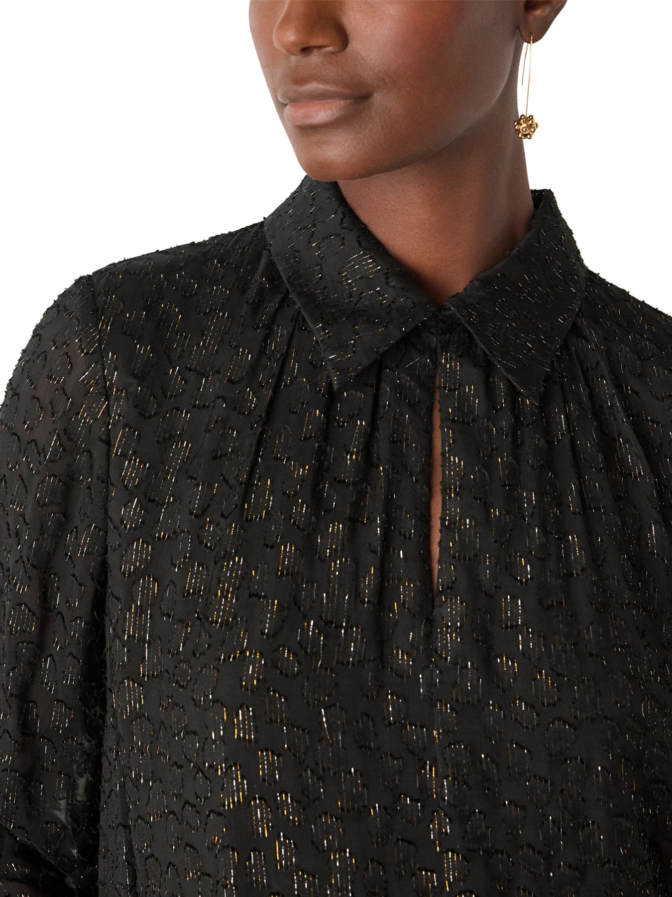 Metallic Dobby Mini Dress Silver