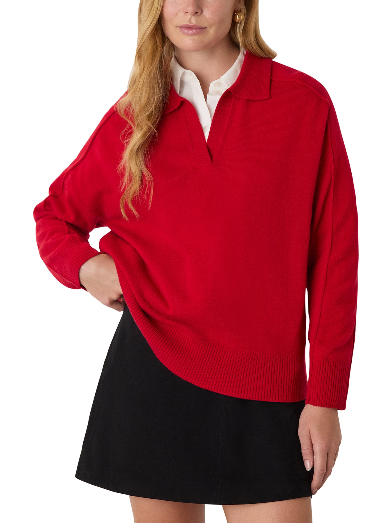 Wool Collar Neck Knit Cream