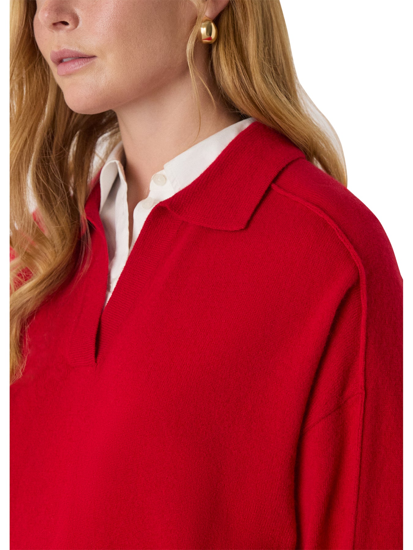 Wool Collar Neck Knit Cream