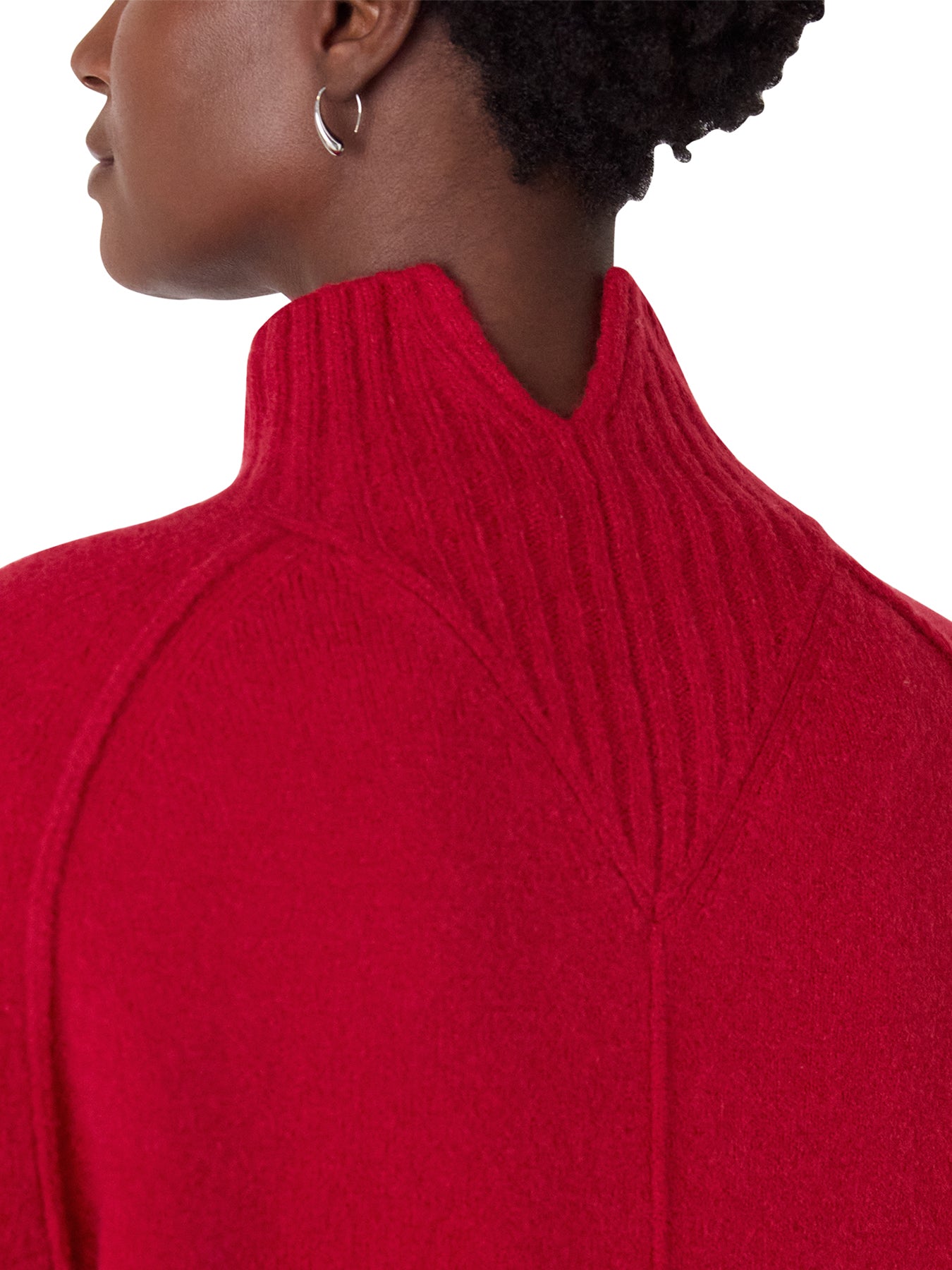 Wool Mix Split Funnel Knit Charcoal