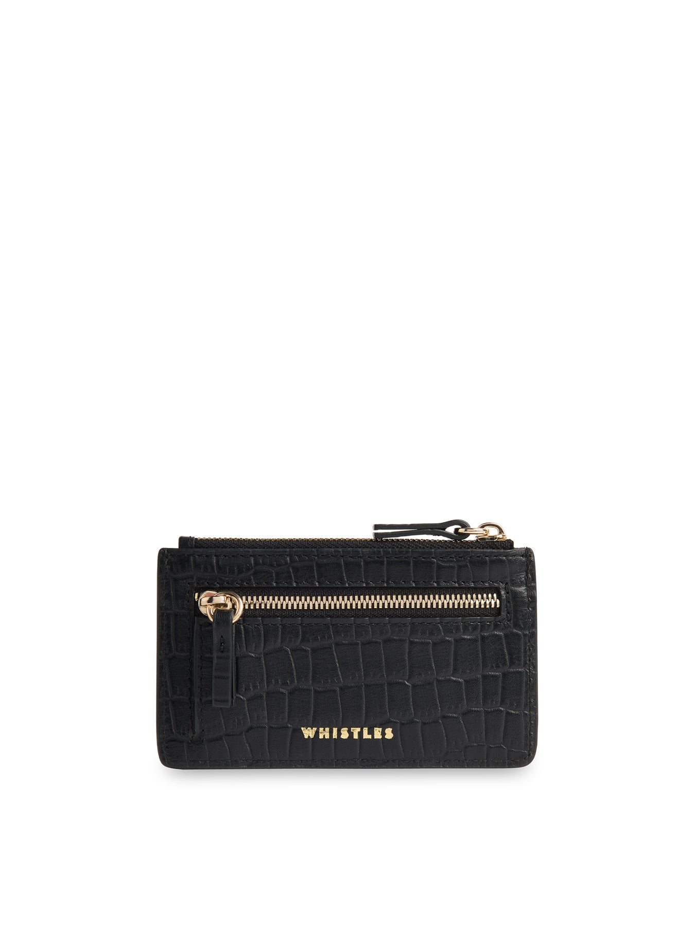 Croc Zip Card Holder Black