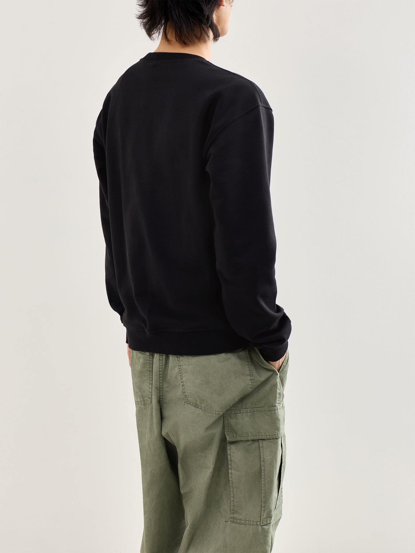 S-Norm-V10 Logo Stitching Sweatshirt Black