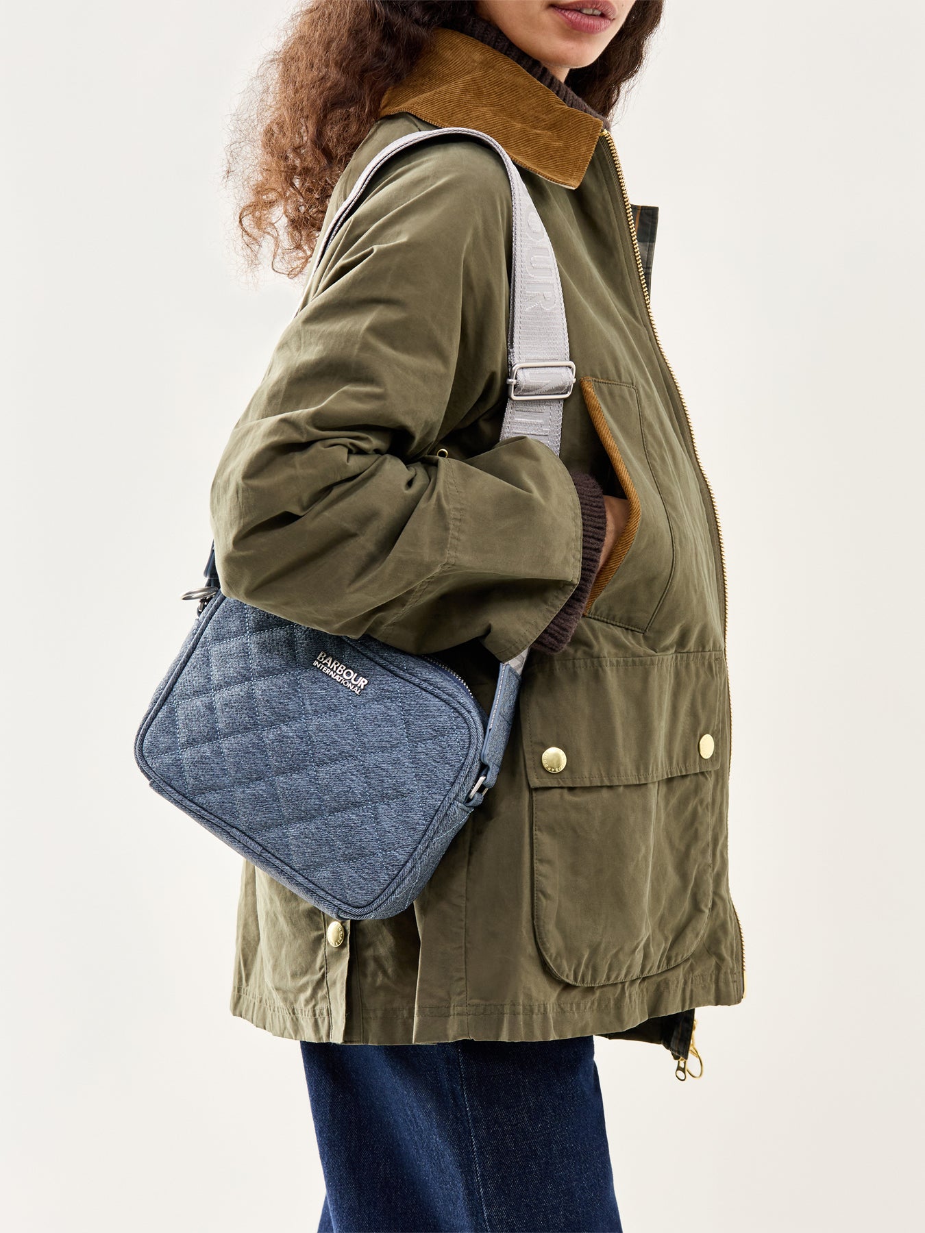 Denim Quilted Sloane Crossbody Bag Blue