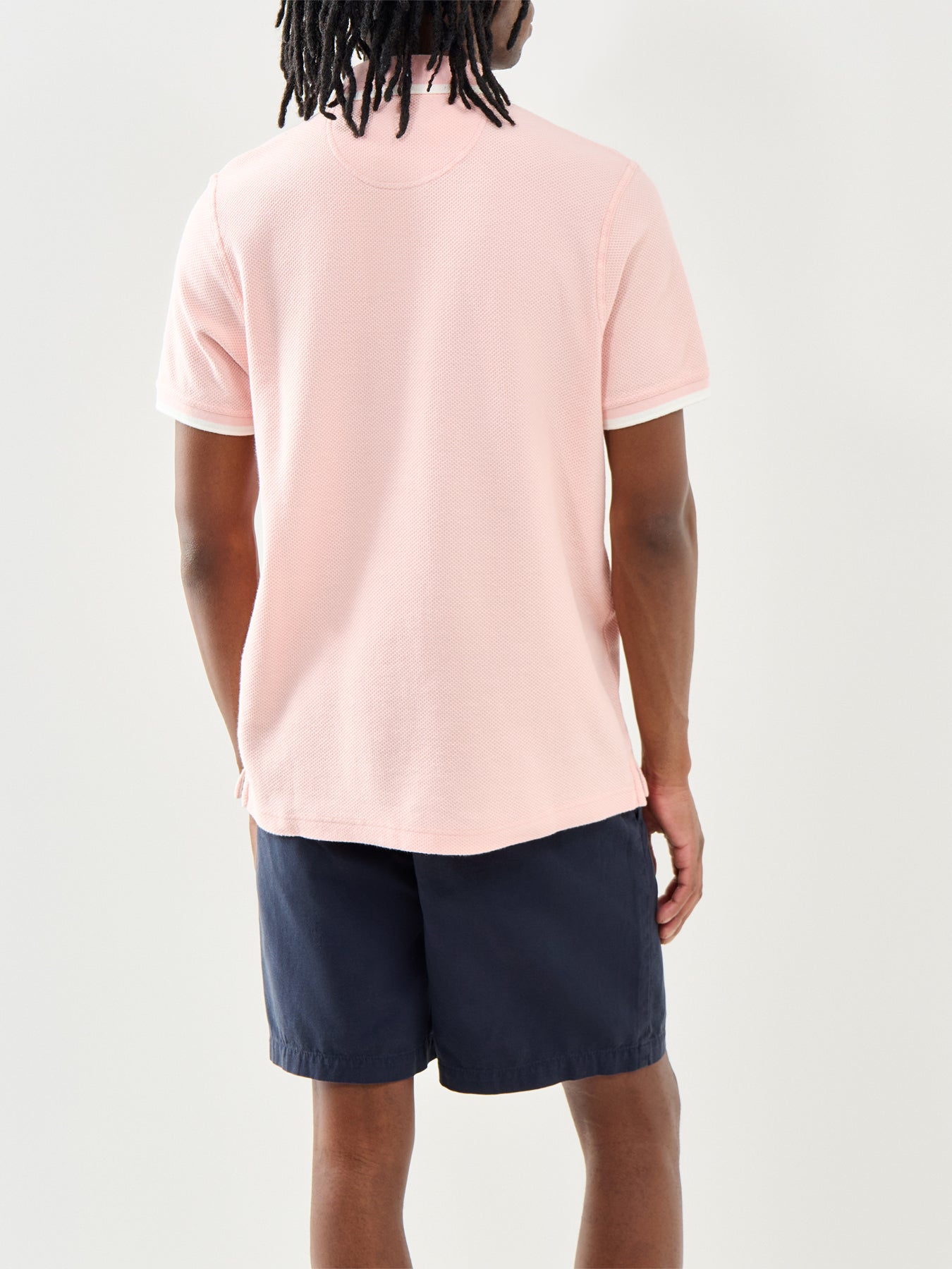 Barbour Ferriby Tailored Polo Shirt Silver Pink