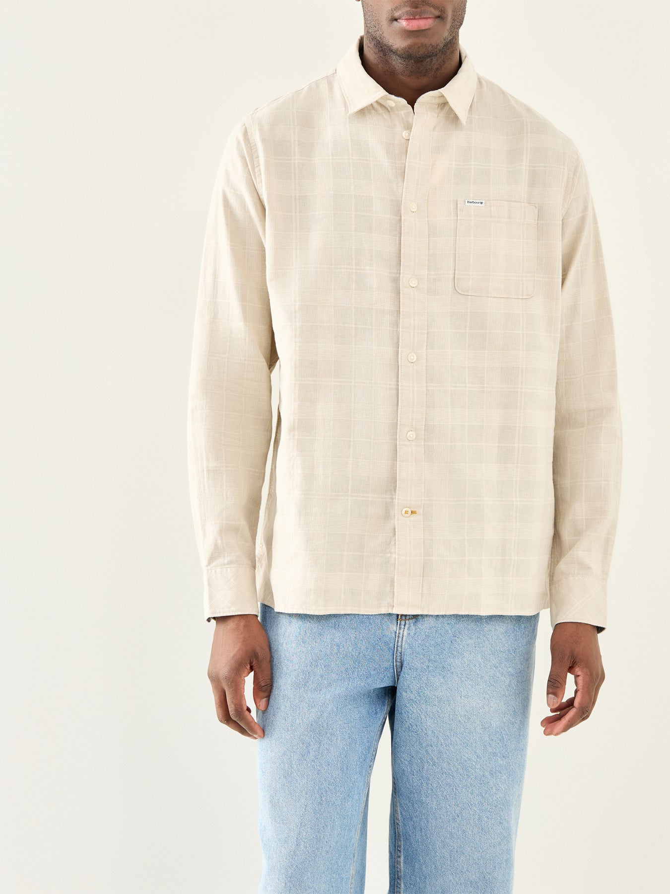 Ingswell Textured Tartan Relaxed Shirt Cream