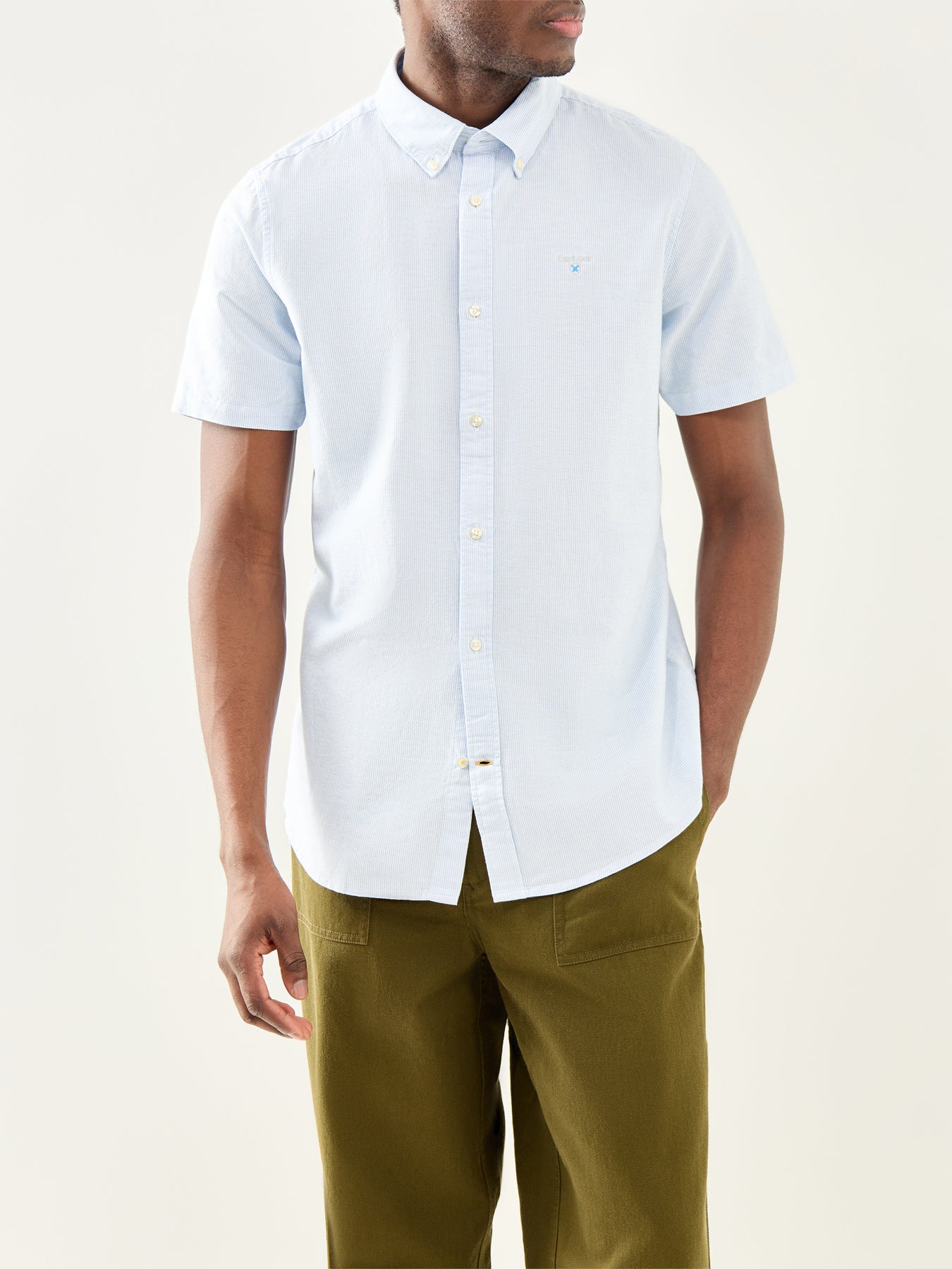 Striped Oxtown Short Sleeve Shirt Blue