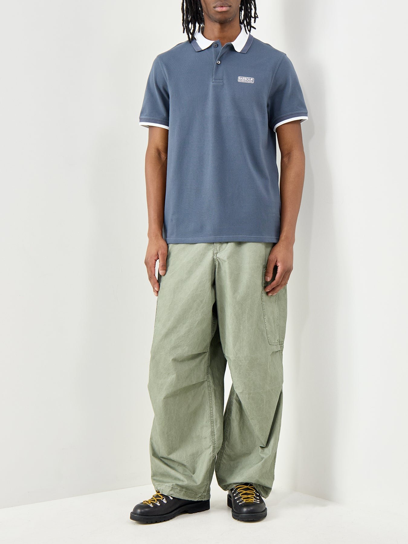 Barbour International Amped Cotton Polo Shirt Grey