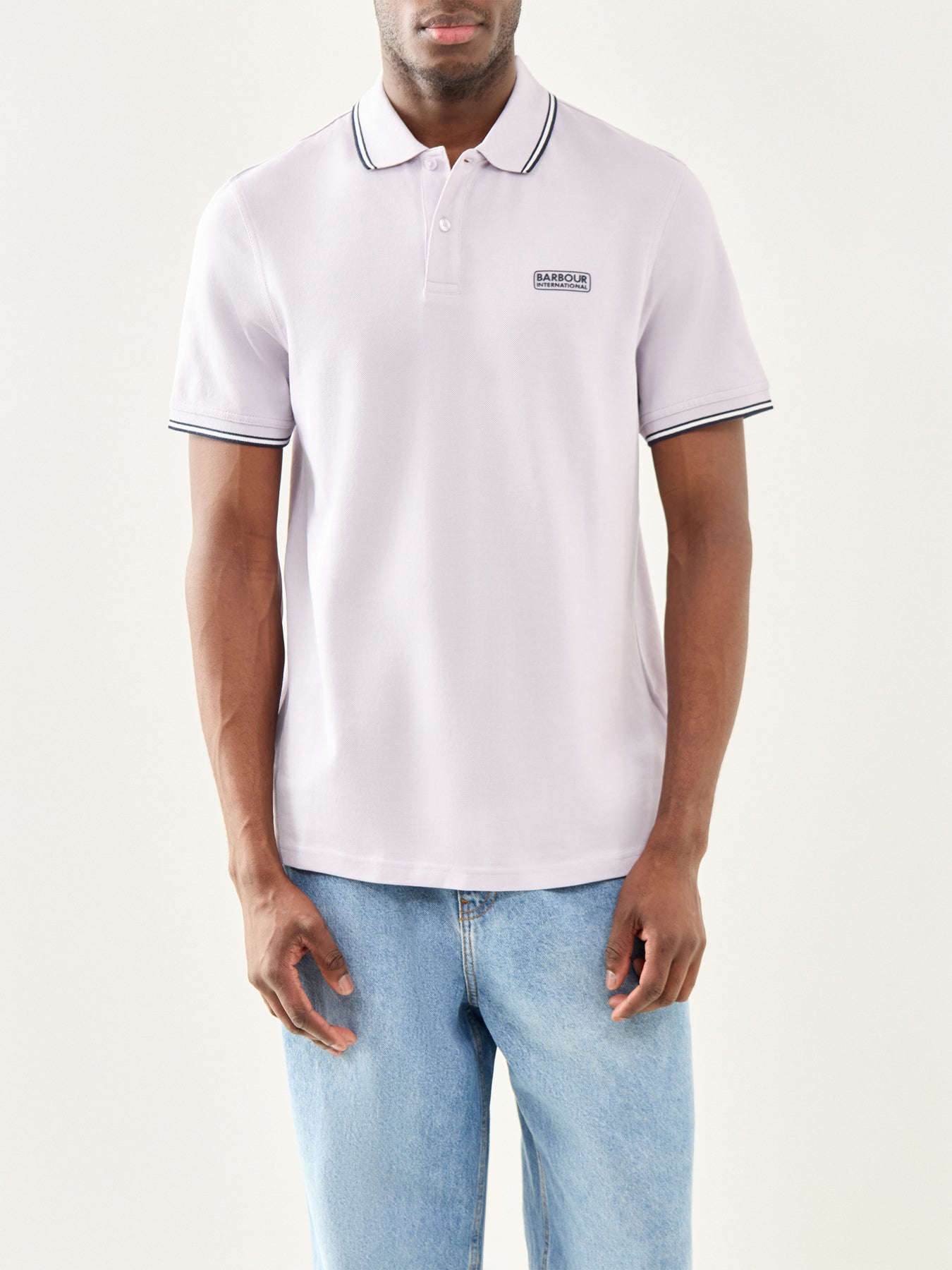 Evan Tipped Polo Shirt Purple