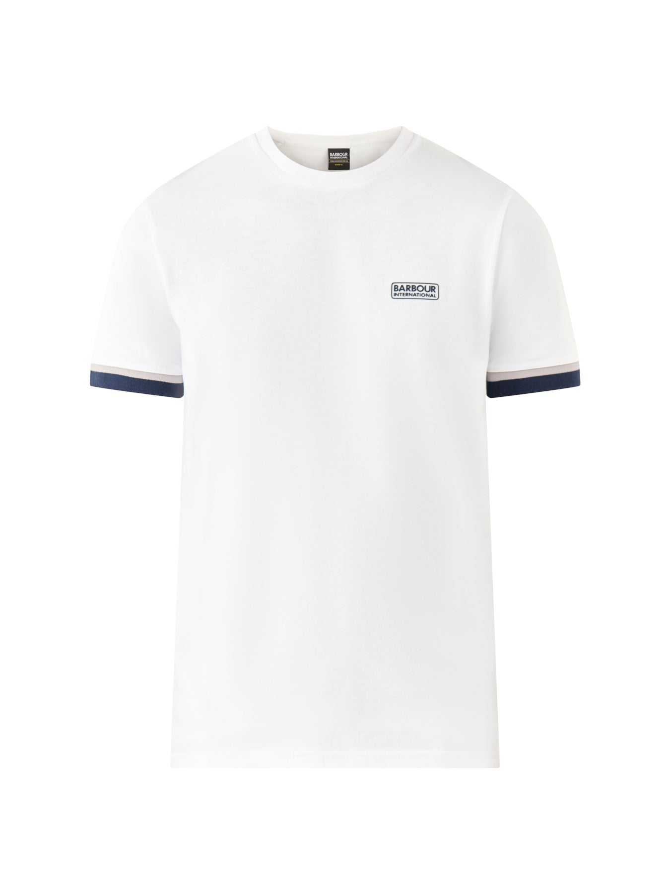 Deep Cuff Evan Tipped T-Shirt White