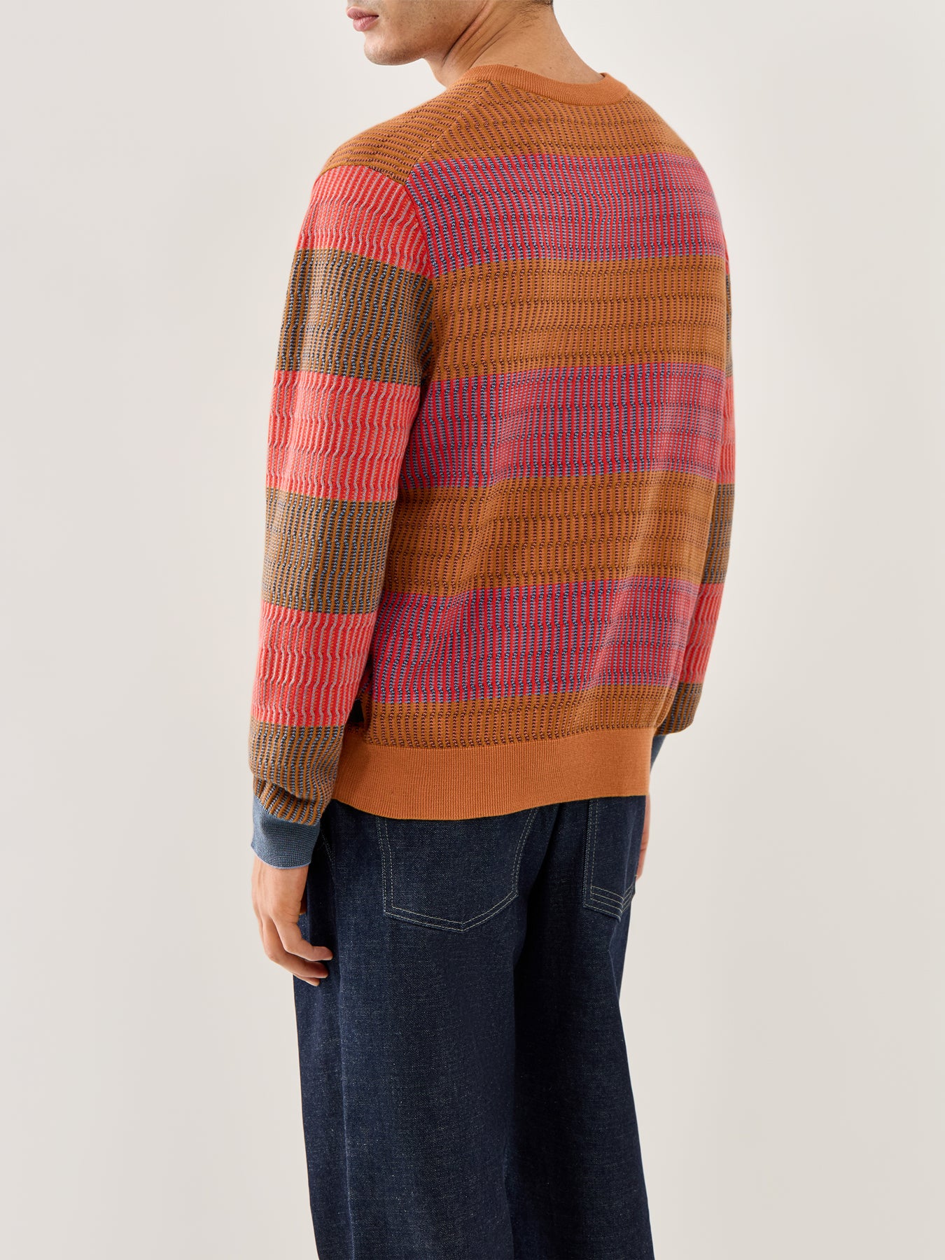 Texture Stripe Knit Orange