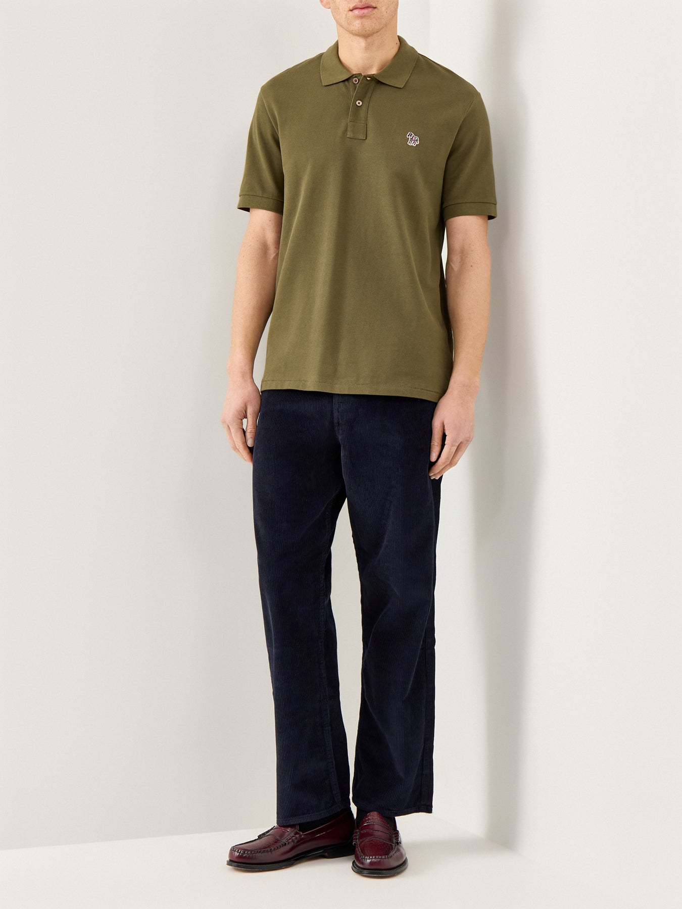 Zebra Detail Polo Shirt Green