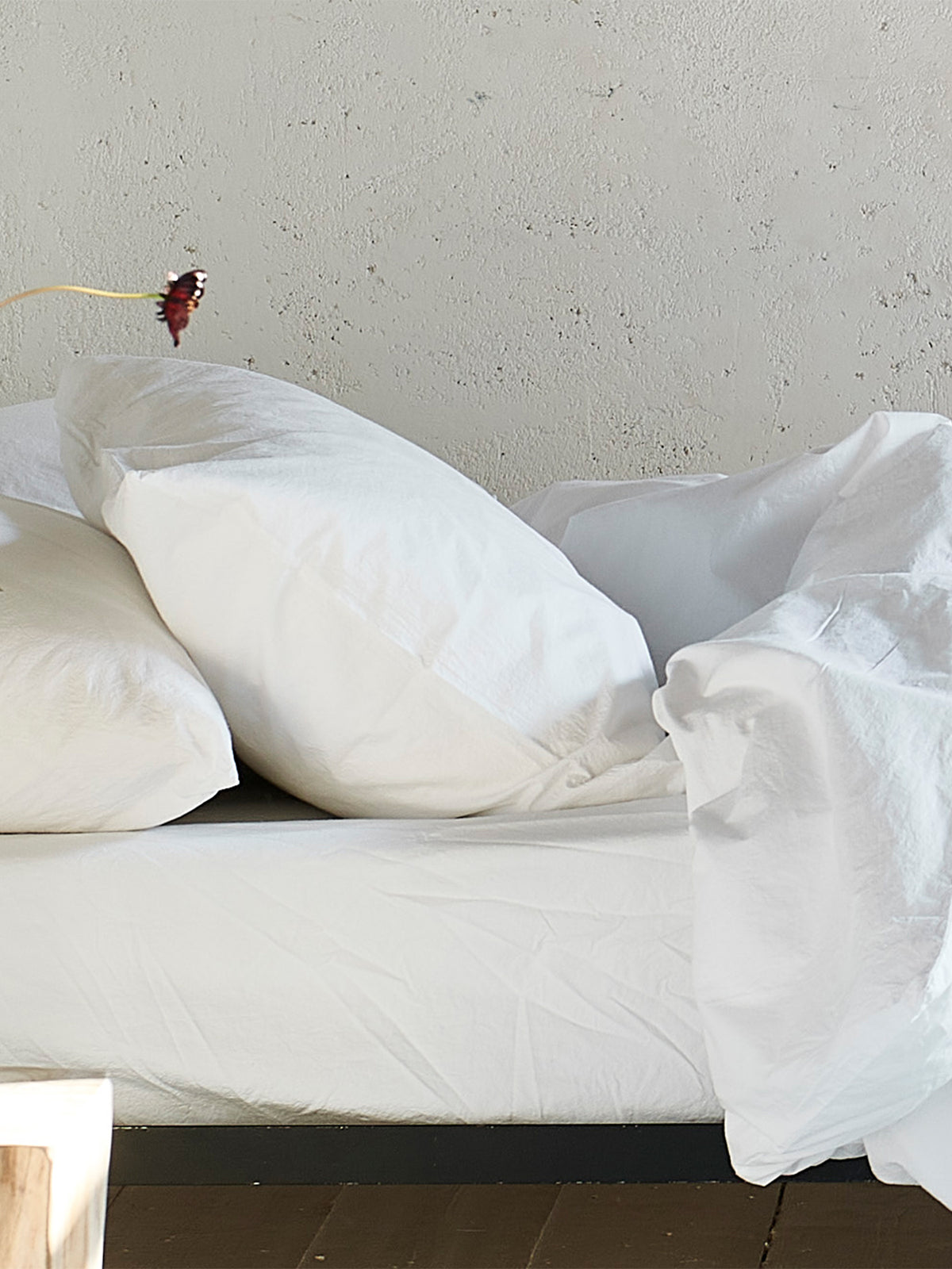 Loweswater Organic Cotton Percale Duvet Cover Set - Chalk White