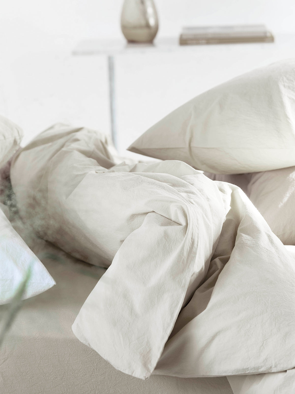 Loweswater Organic Cotton Percale Duvet Cover Set - Linen