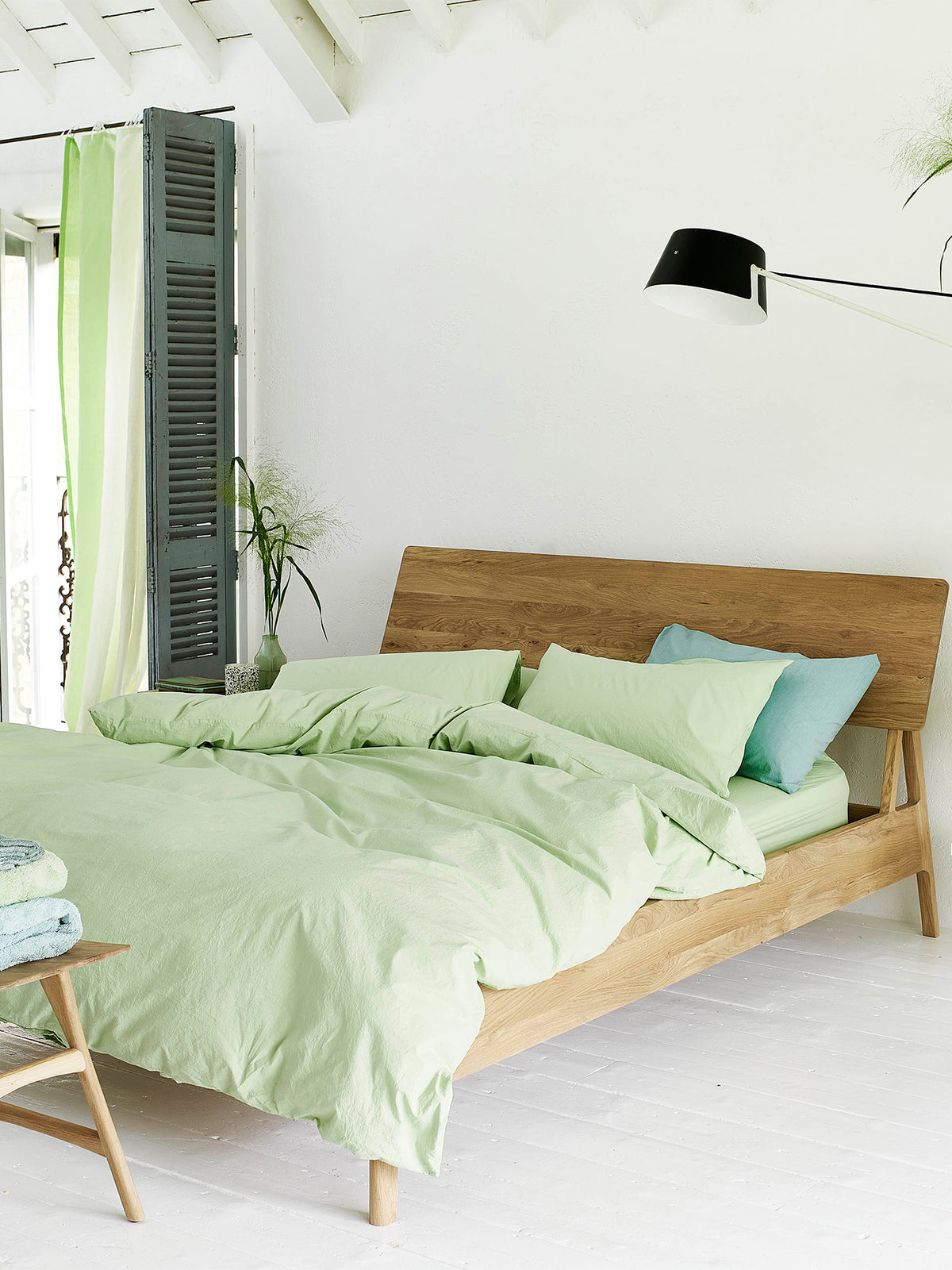 Loweswater Organic Cotton Percale Duvet Cover Set - Willow Green