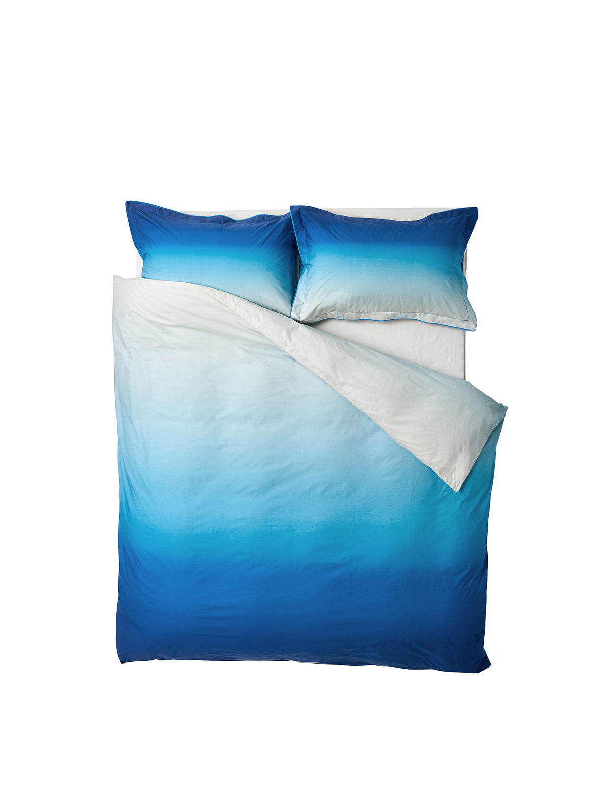Savoie Cotton Percale Duvet Cover Set - Cobalt Blue