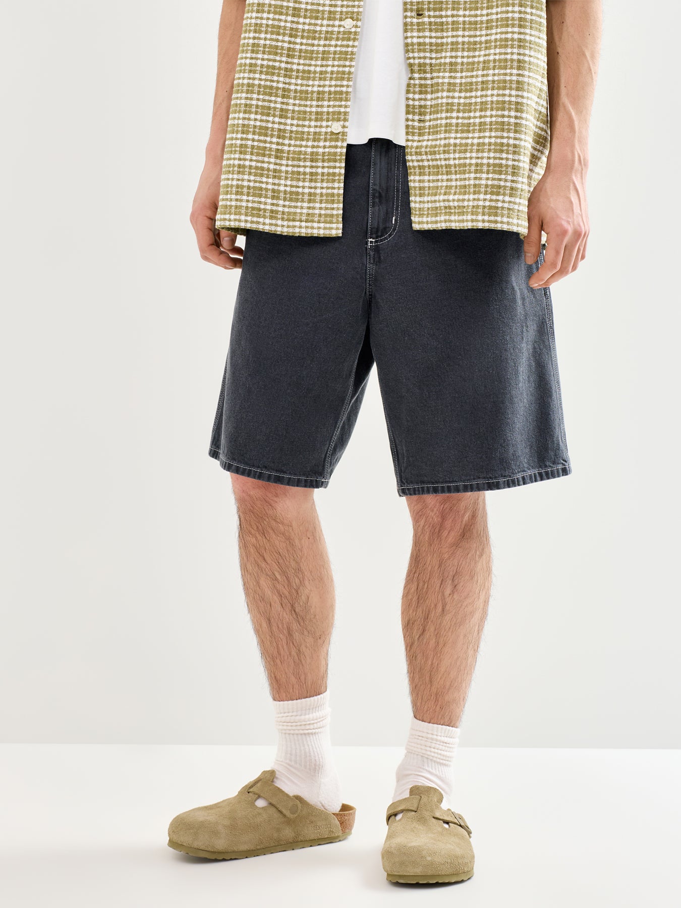 Simple Denim Shorts Black