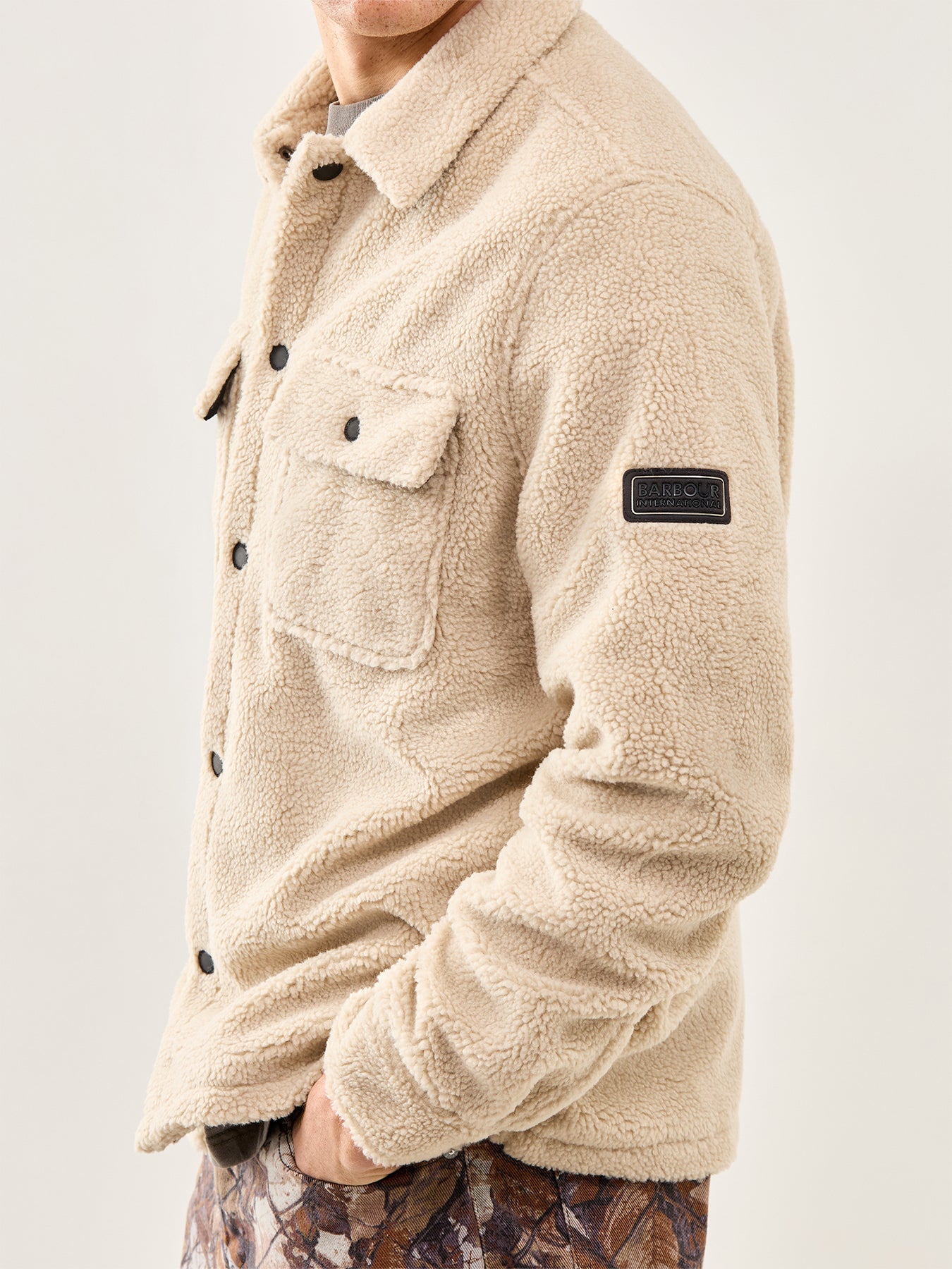 Trident Borg Fleece Overshirt Cream