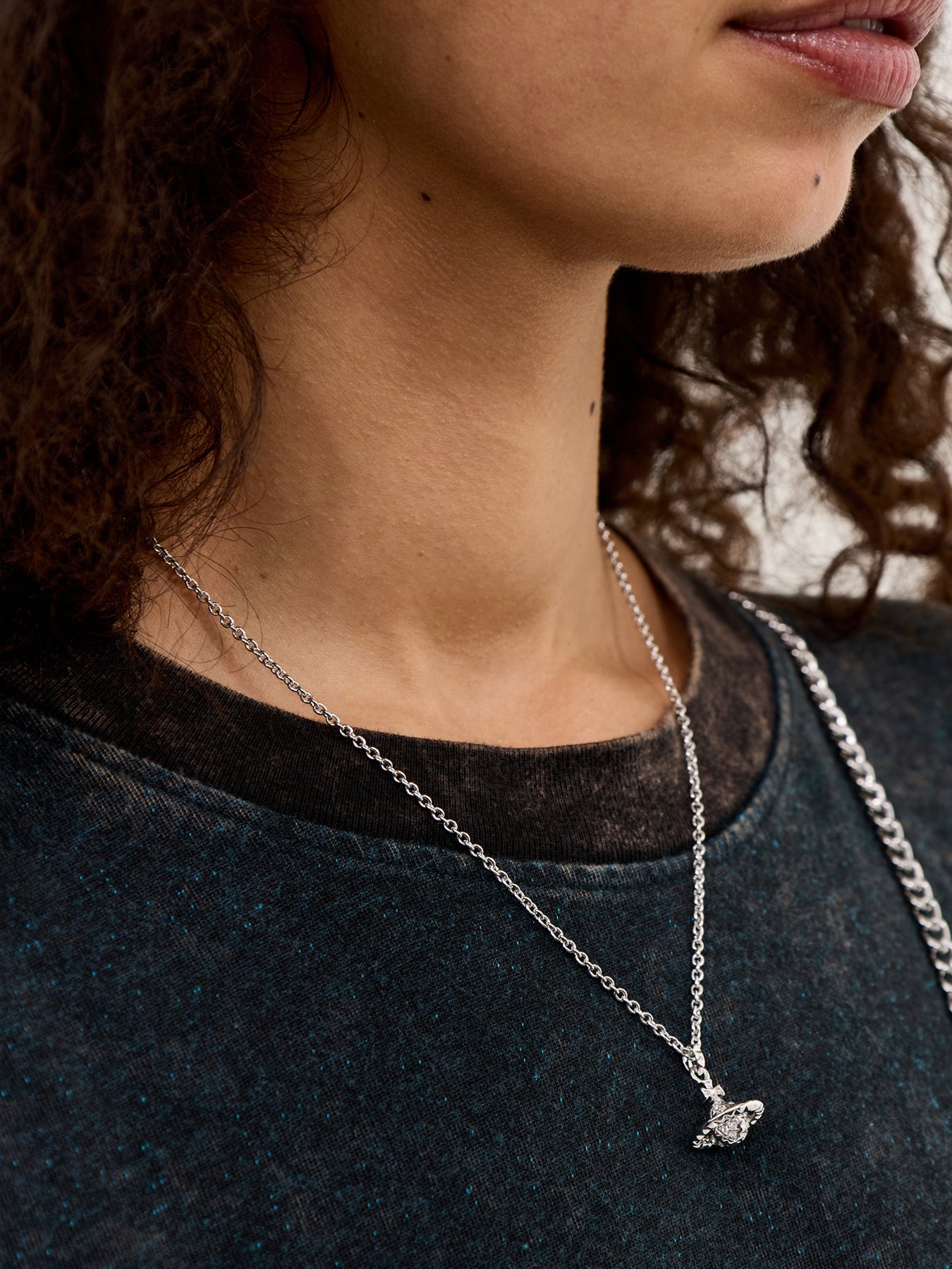 Mayfair Small Orb Pendant Necklace Silver