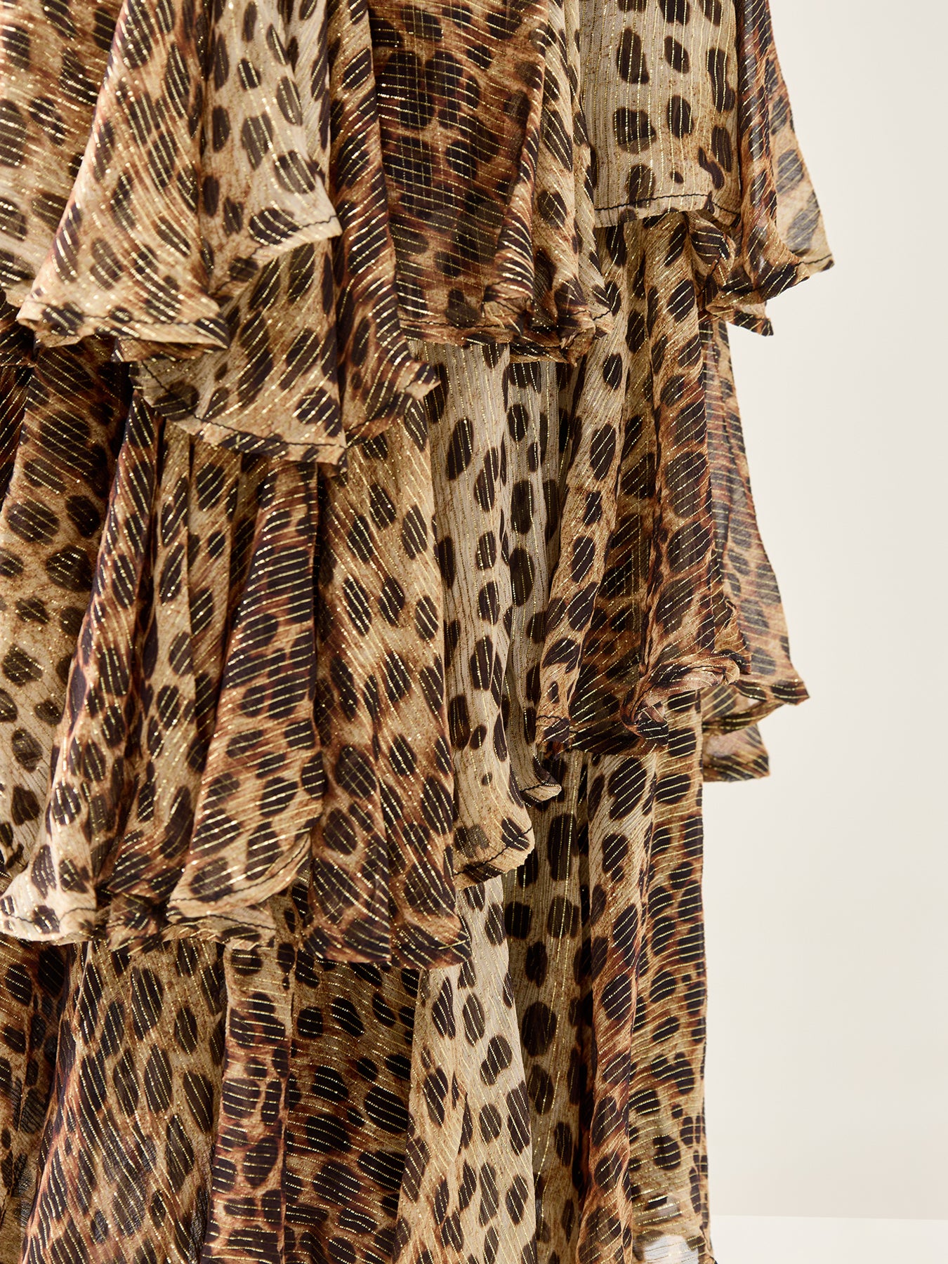 Farrah Cheetah Tiered Maxi Gold